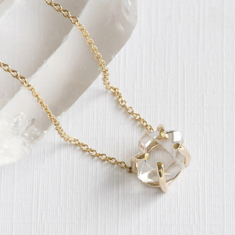 The Herkimer Diamond Necklace | Yellow Gold Filled