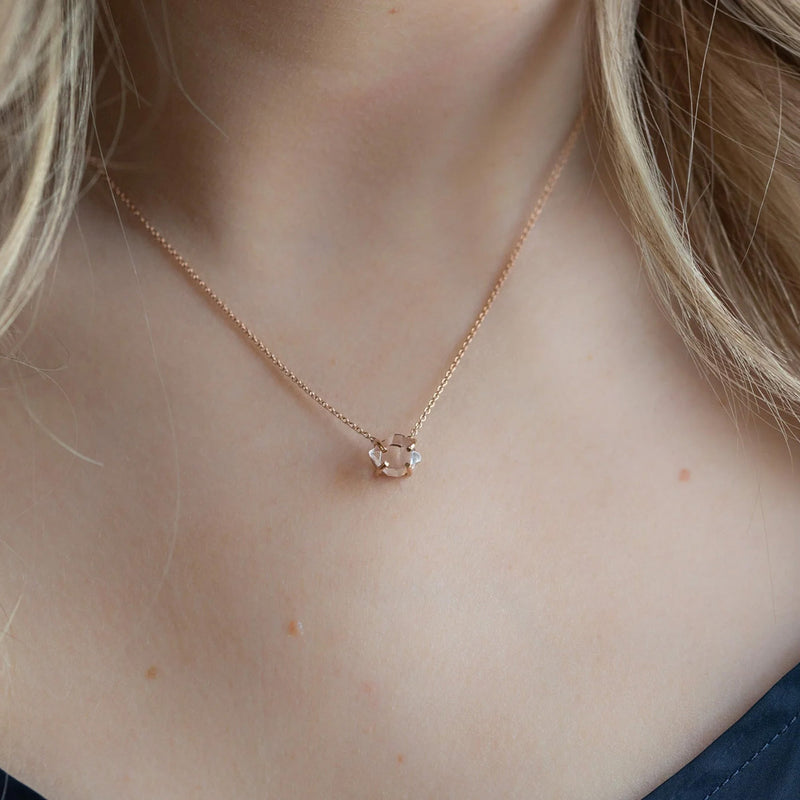 The Herkimer Diamond Necklace | Yellow Gold Filled