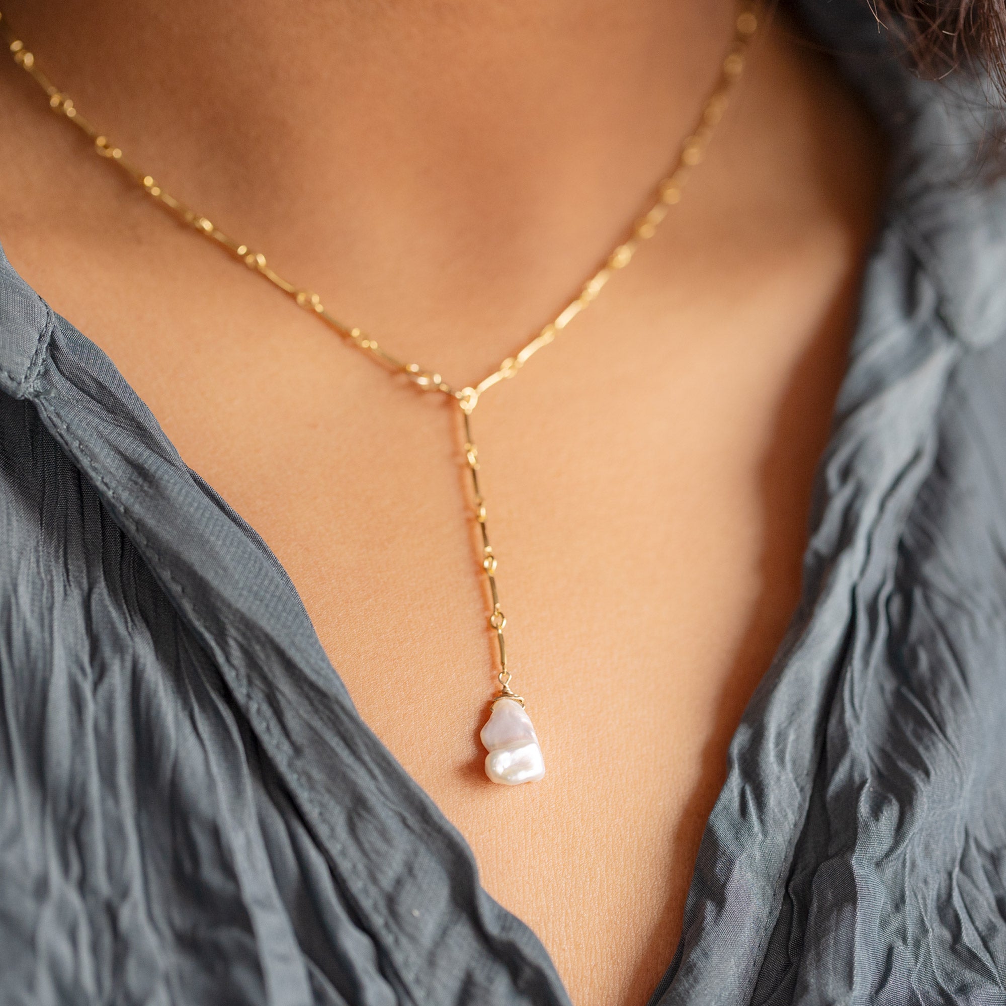 The Keshi Pearl Necklace | Gold Filled