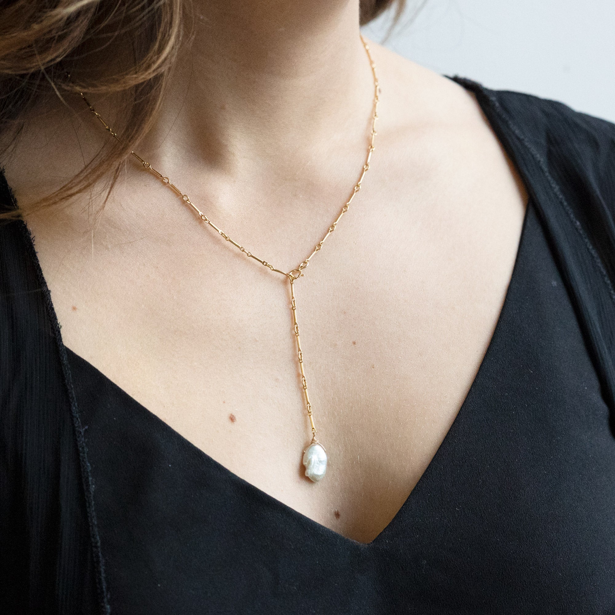 The Keshi Pearl Necklace | Gold Filled