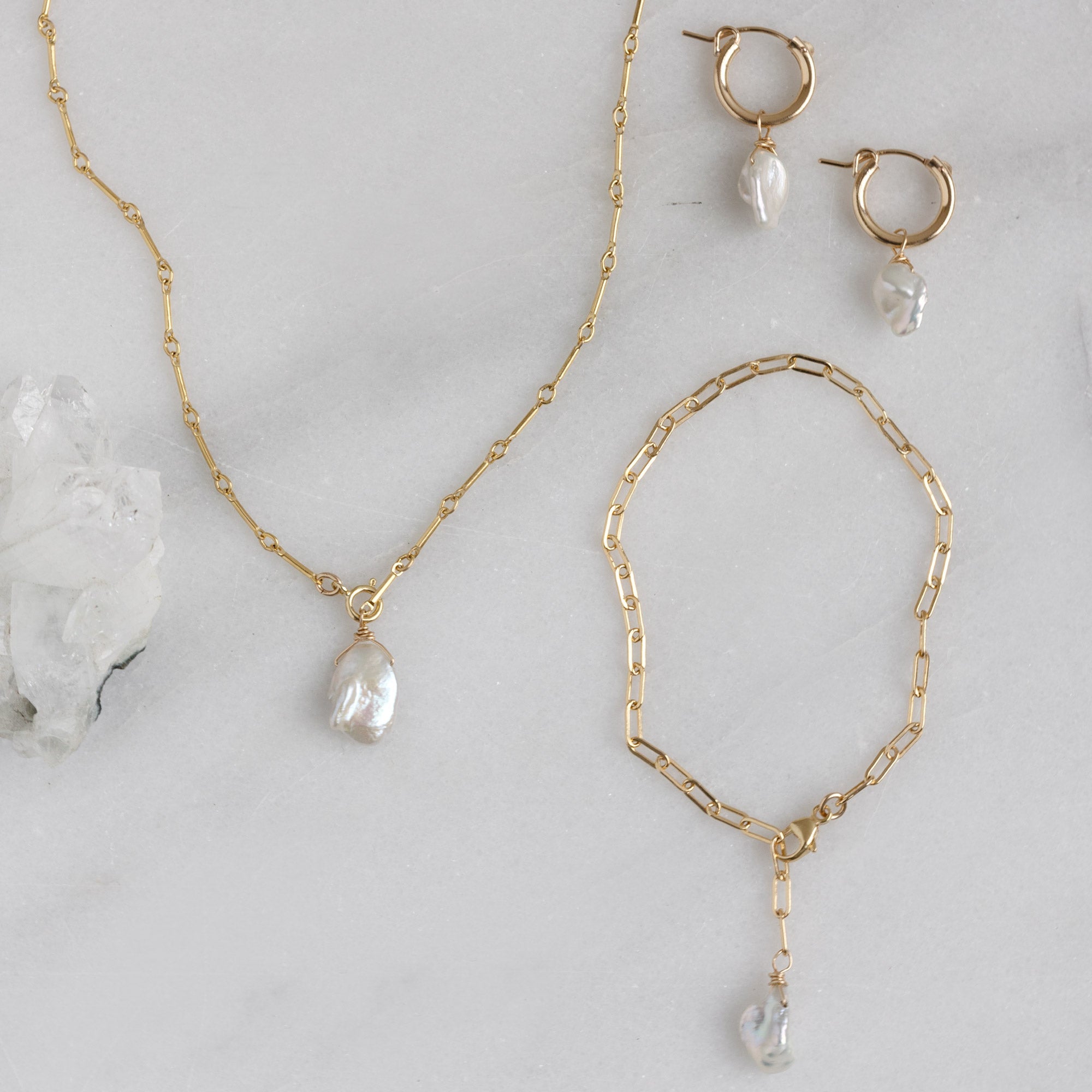 The Keshi Pearl Necklace | Gold Filled