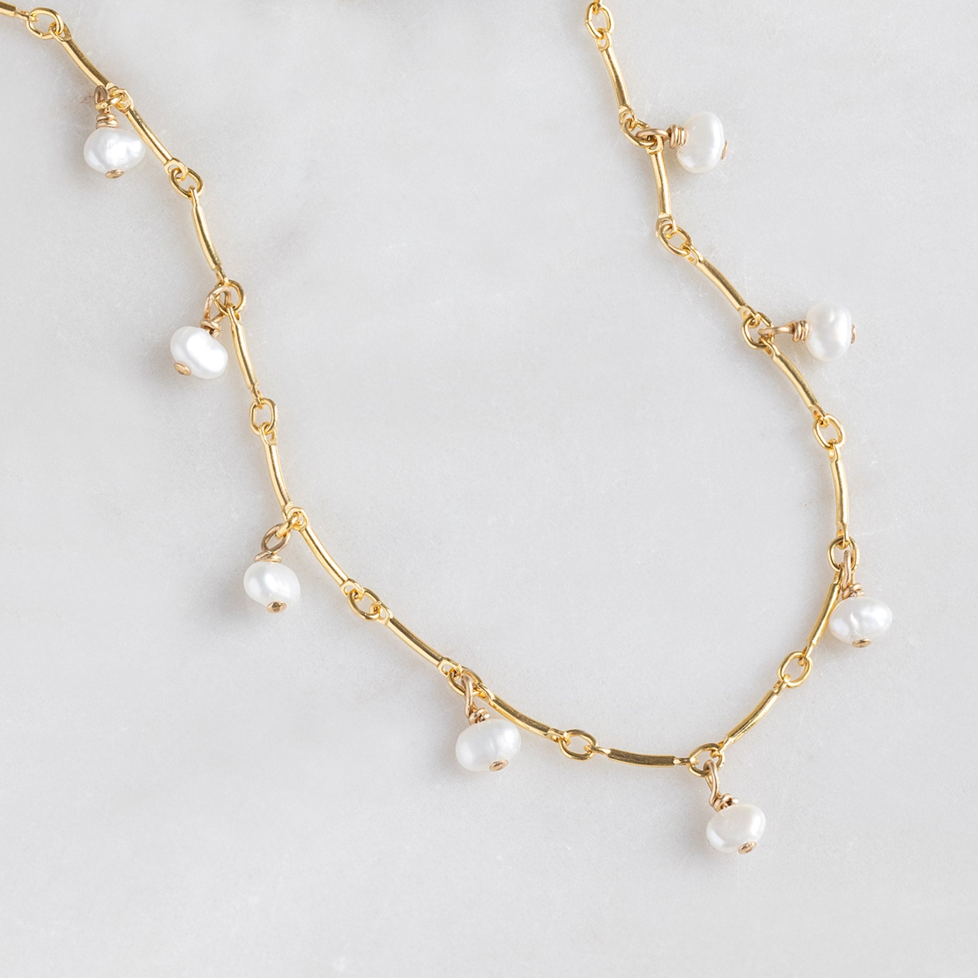 The Pearl Party Station Necklace | Gold Filled