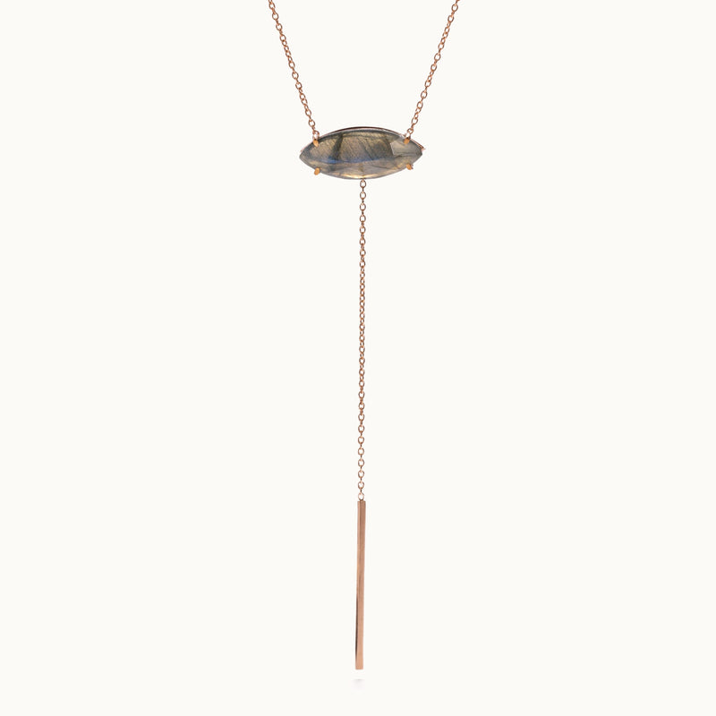 The Labradorite Marquise Lariat Necklace | Gold Filled