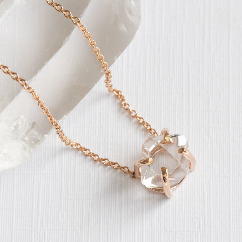 The Herkimer Diamond Necklace | Rose Gold Filled