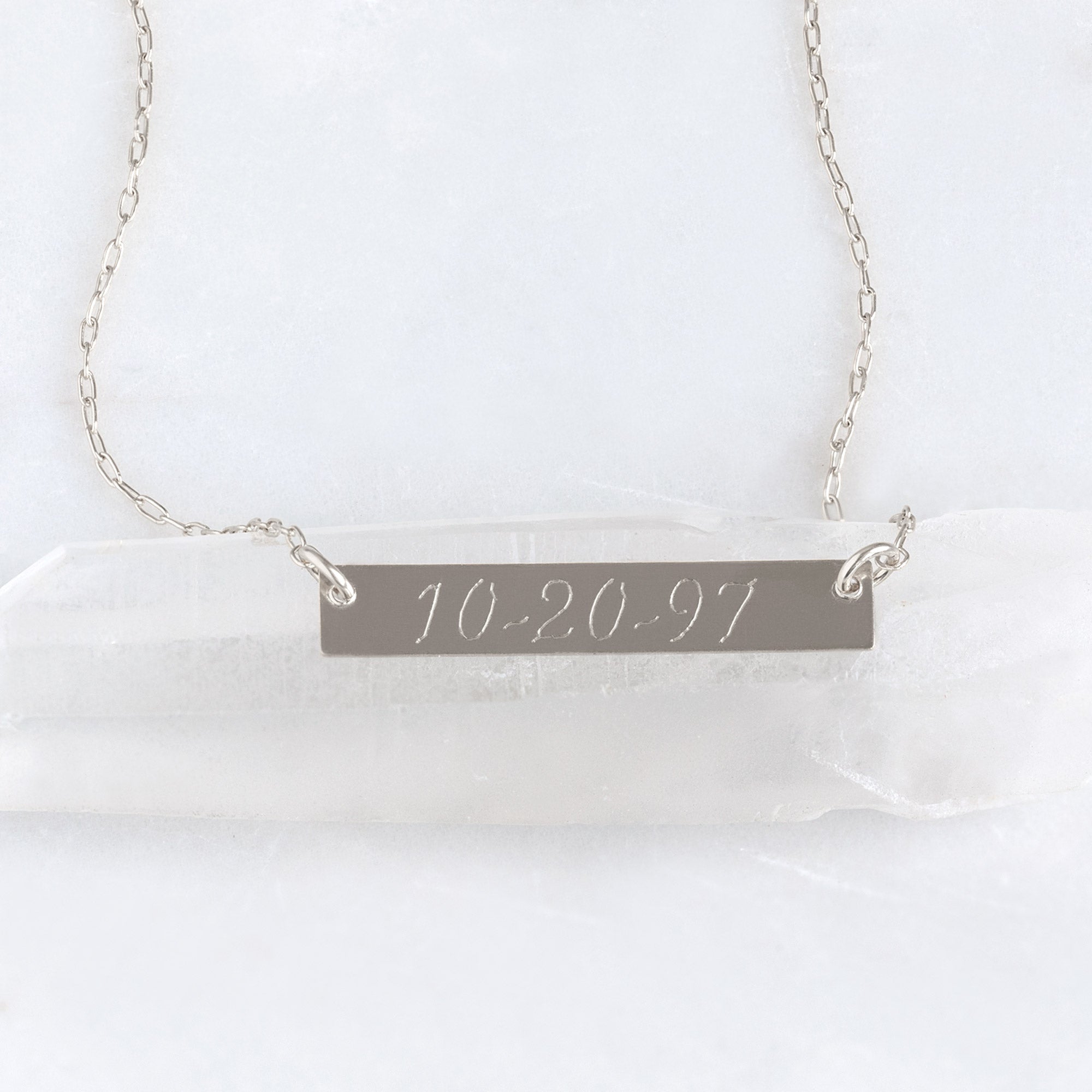 The Personalized Save the Date / Nameplate Necklace | Sterling Silver