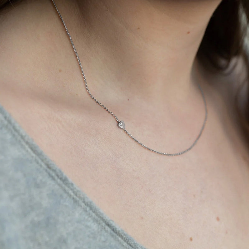 The Sweetheart White Diamond Necklace | Sterling Silver