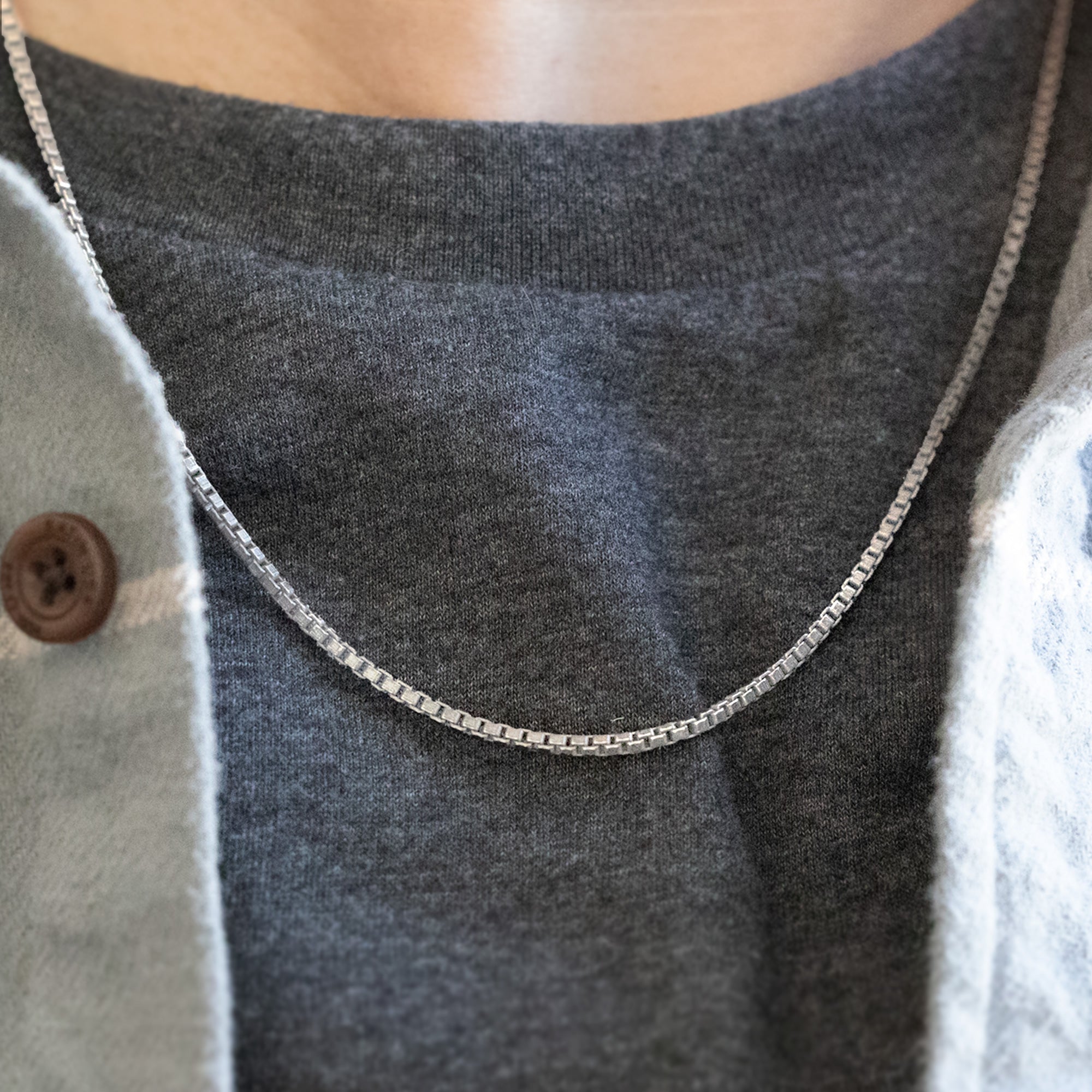 The Men's Box Chain Necklace | Sterling Silver