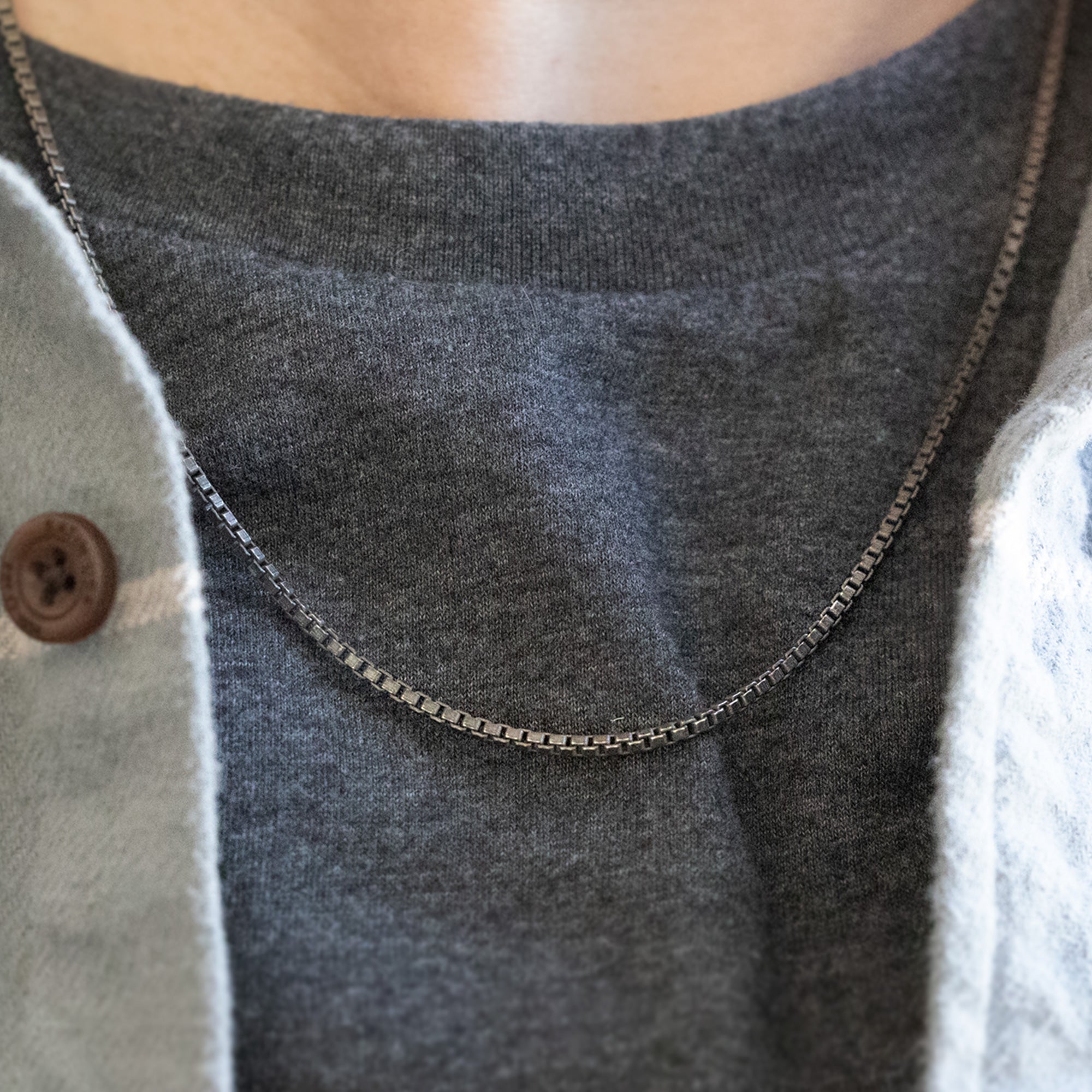 The Men's Box Chain Necklace | Sterling Silver