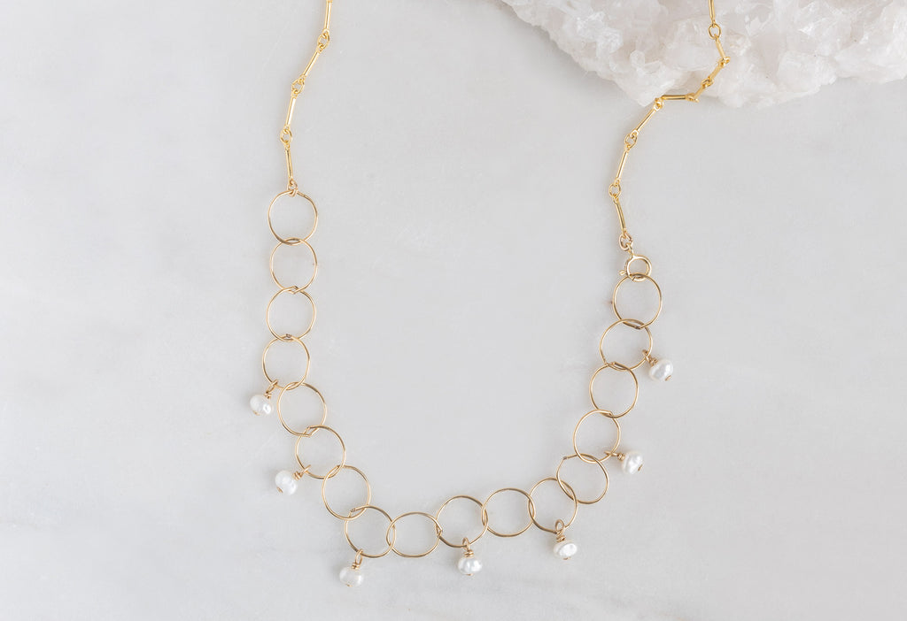 Pearl Party 2-in-1 Necklace on White Marble TIle