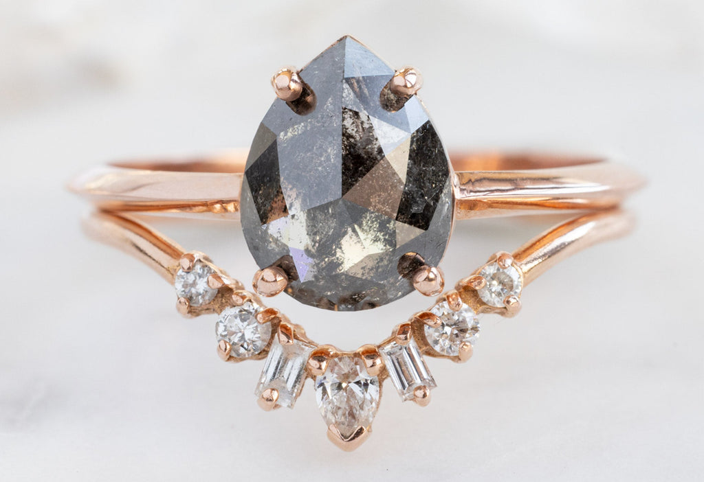 Alexis Russell Engagement Rings The Bryn Ring with a 1.38ct Rose-Cut Black Diamond