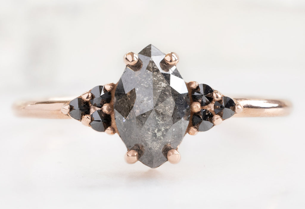 The Ivy Ring with a Black Marquise Diamond