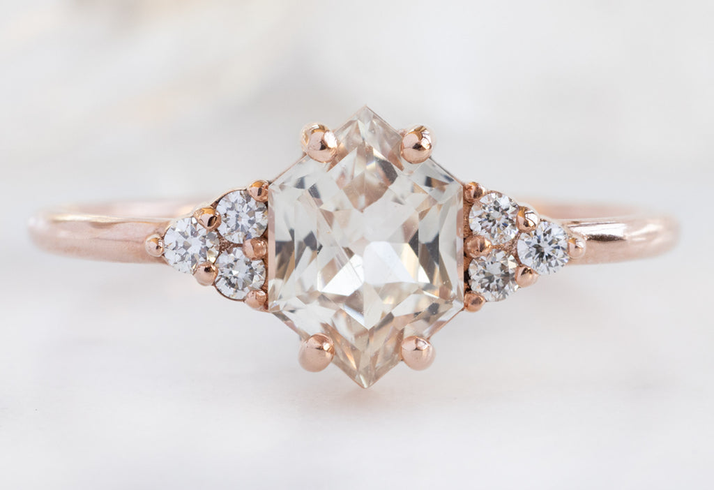 The Ivy Ring with a Peach Sapphire
