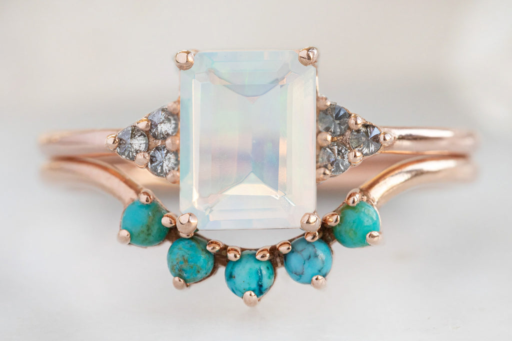 The Ivy Ring with an Emerald Cut Opal