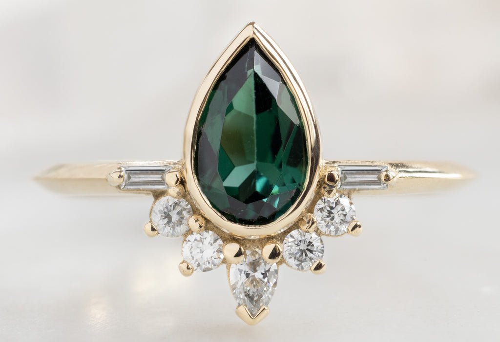 The Posy Ring with a Pear-Cut Tourmaline