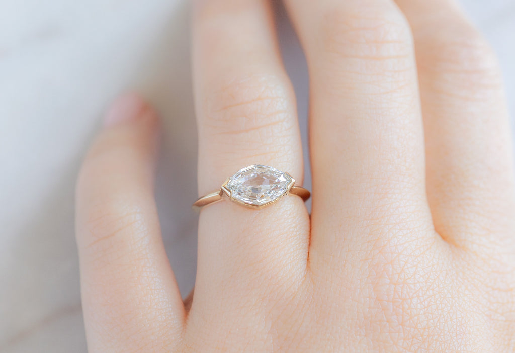The Sage Ring with a 2.01ct Artisan-Cut Lab Grown Diamond on Model