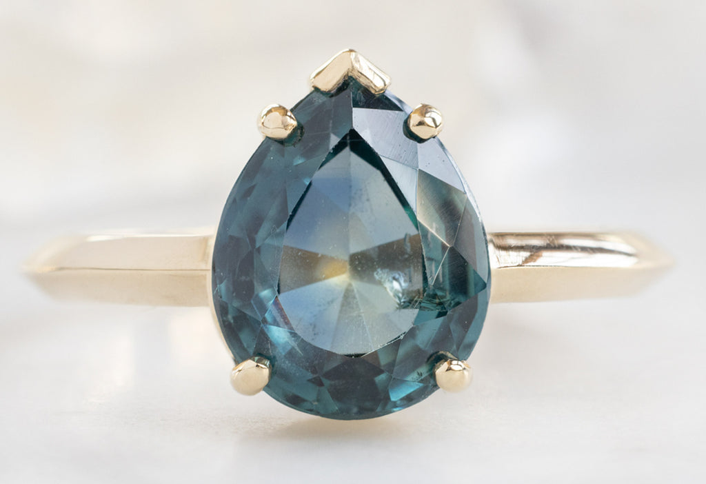 The Sage Ring with a Pear-Cut Montana Sapphire