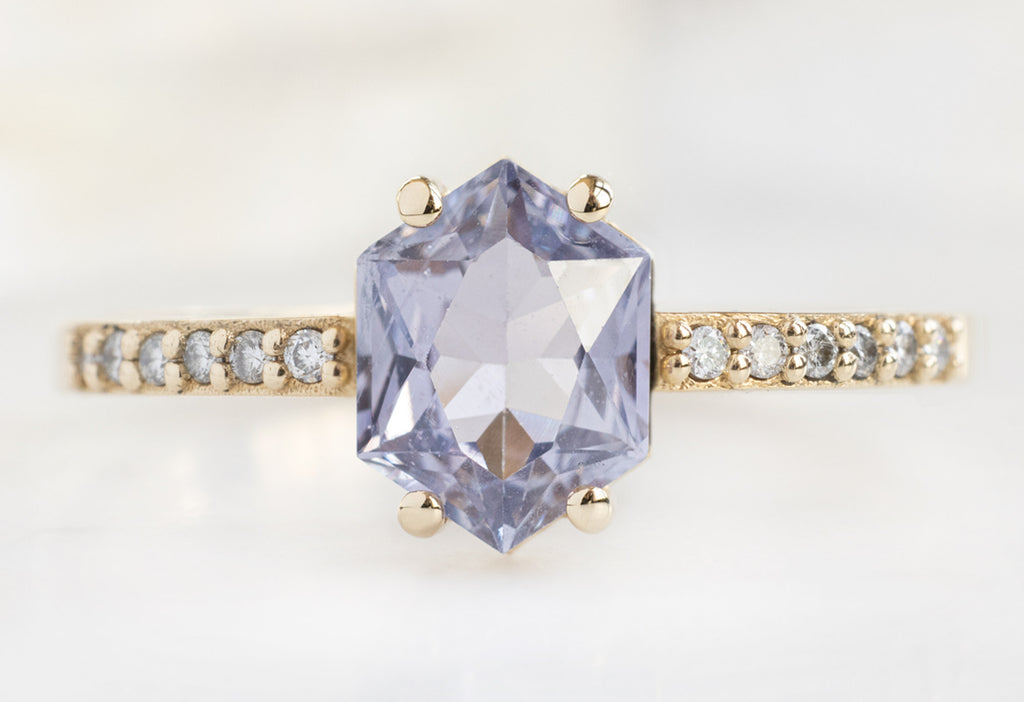 The Willow Ring with a Lilac Sapphire