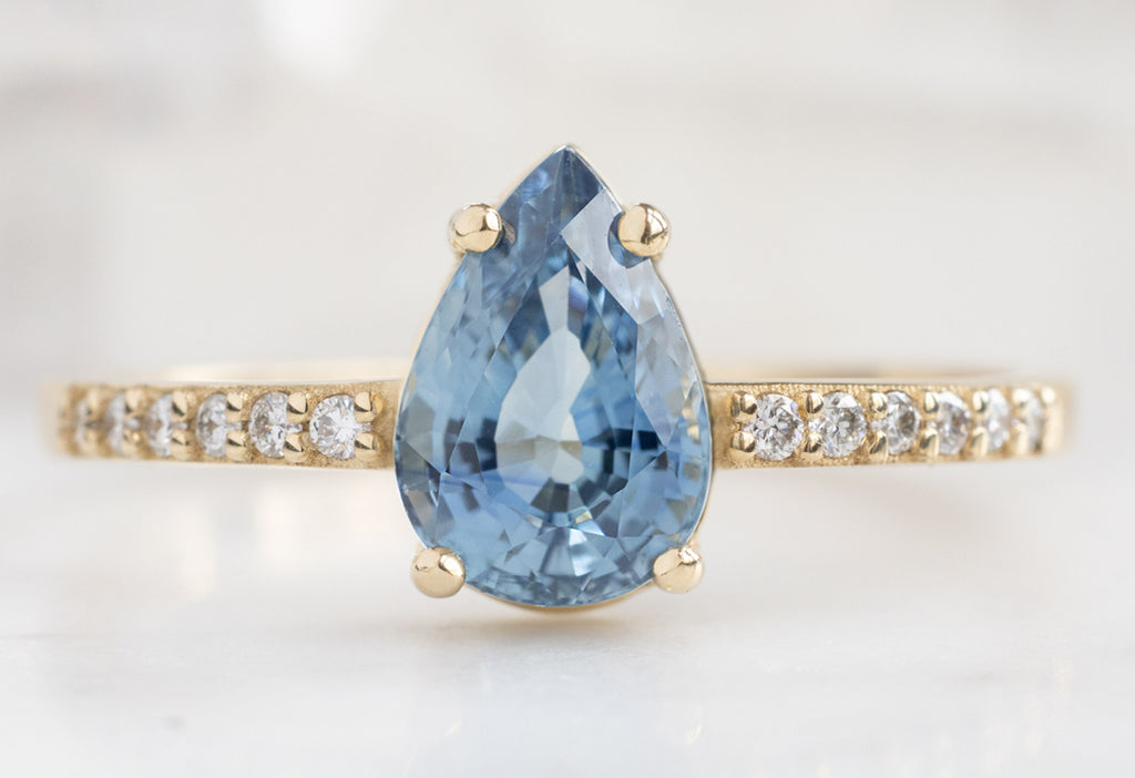 The Willow Ring with a Pear-Cut Sapphire