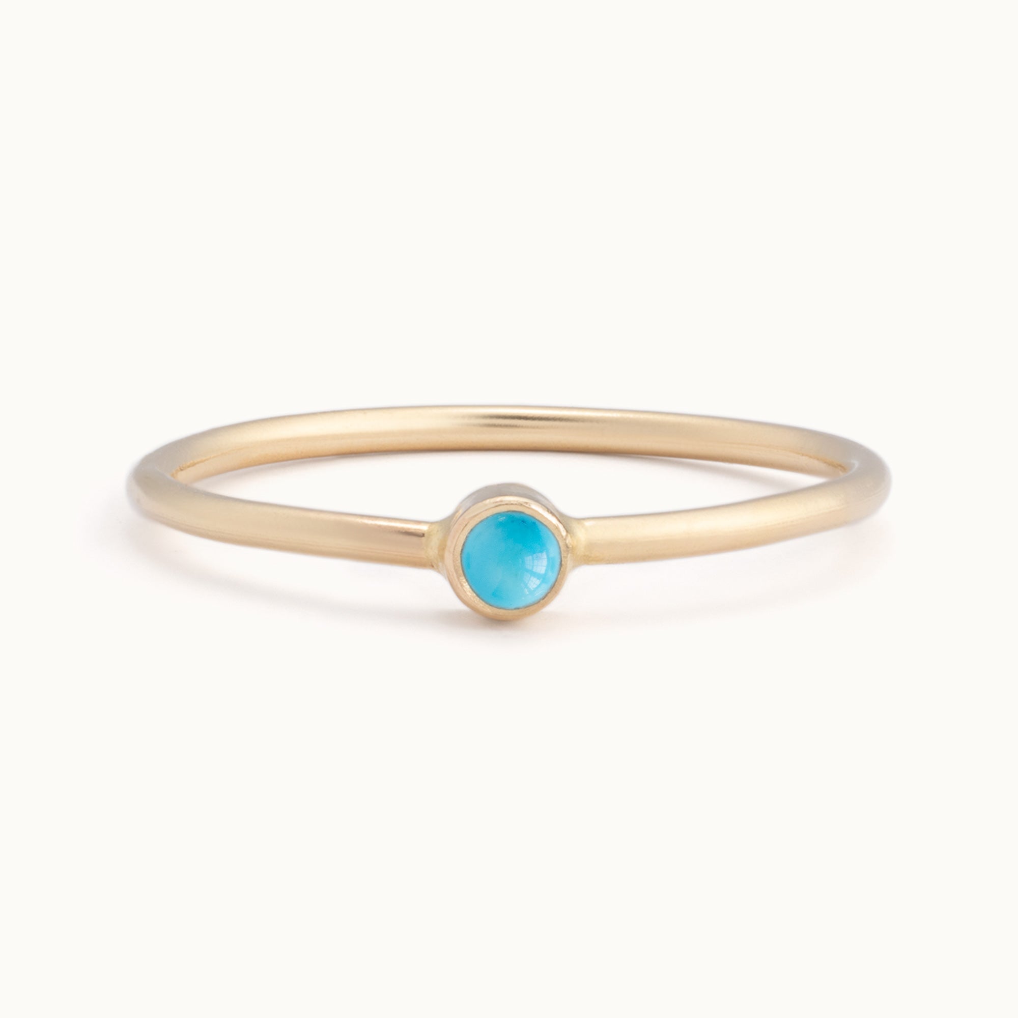 Custom Turquoise Birthstone Stacking Ring | 10K Yellow Gold