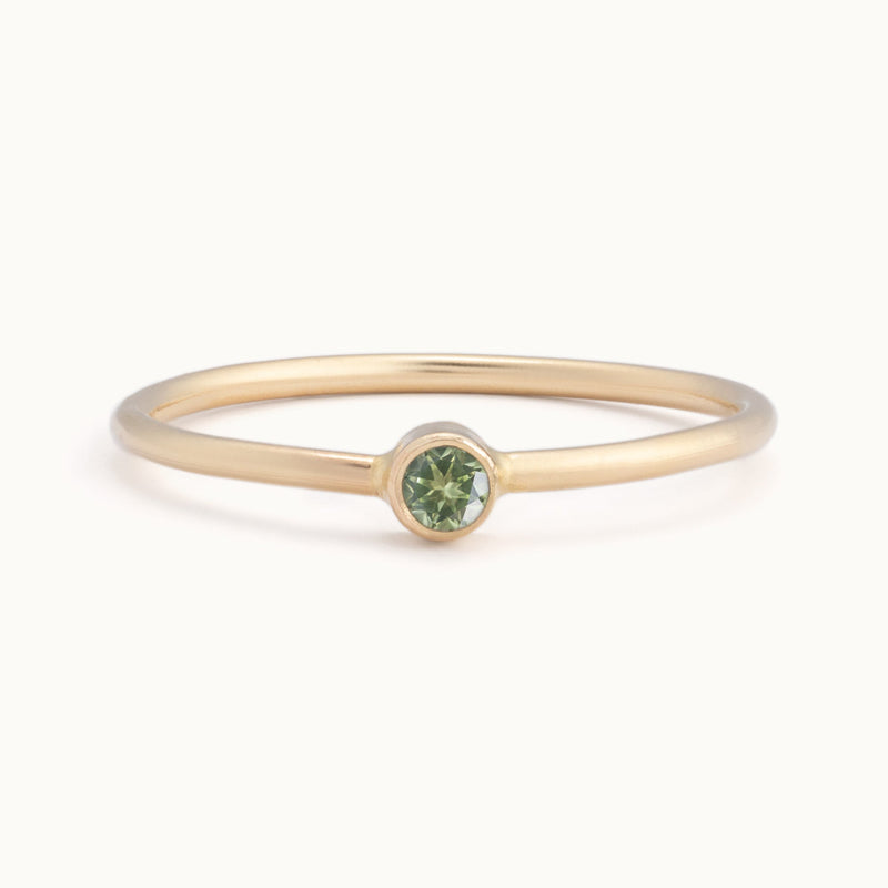 Custom Peridot Birthstone Stacking Ring | 10K Yellow Gold