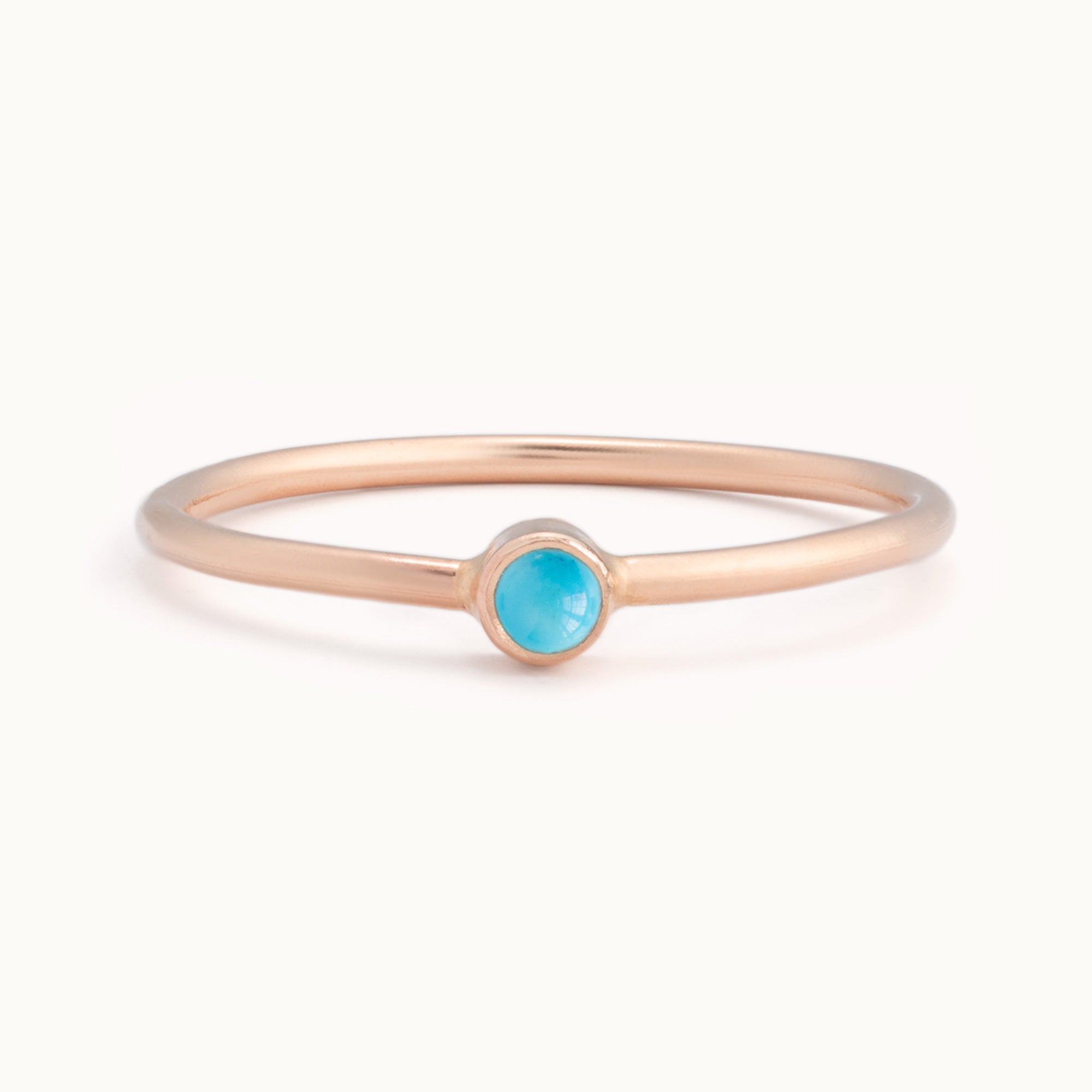 Custom Turquoise Birthstone Stacking Ring | 10K Rose Gold