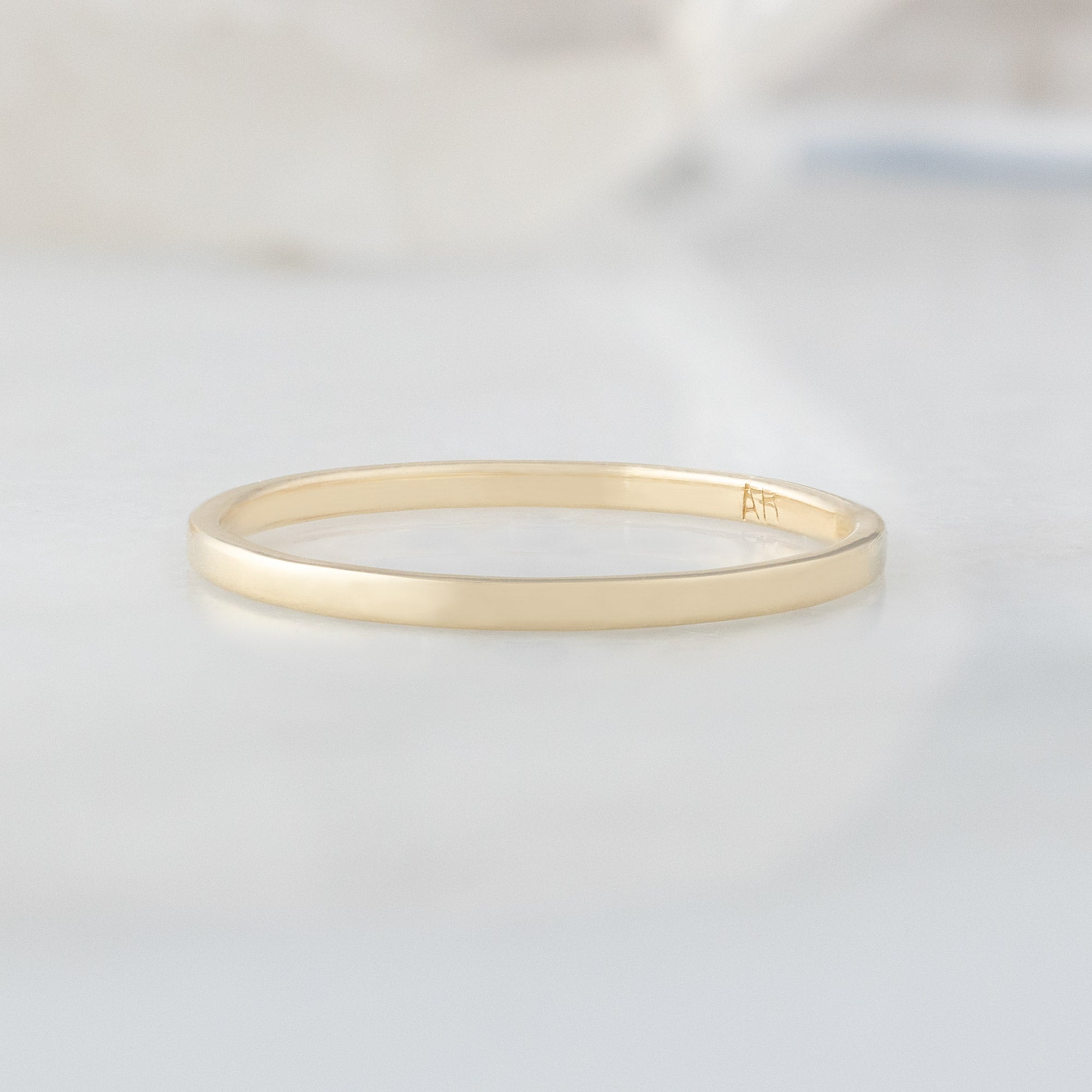 The Gold Stacking Wedding Ring | Smooth Texture in 14K Yellow Gold