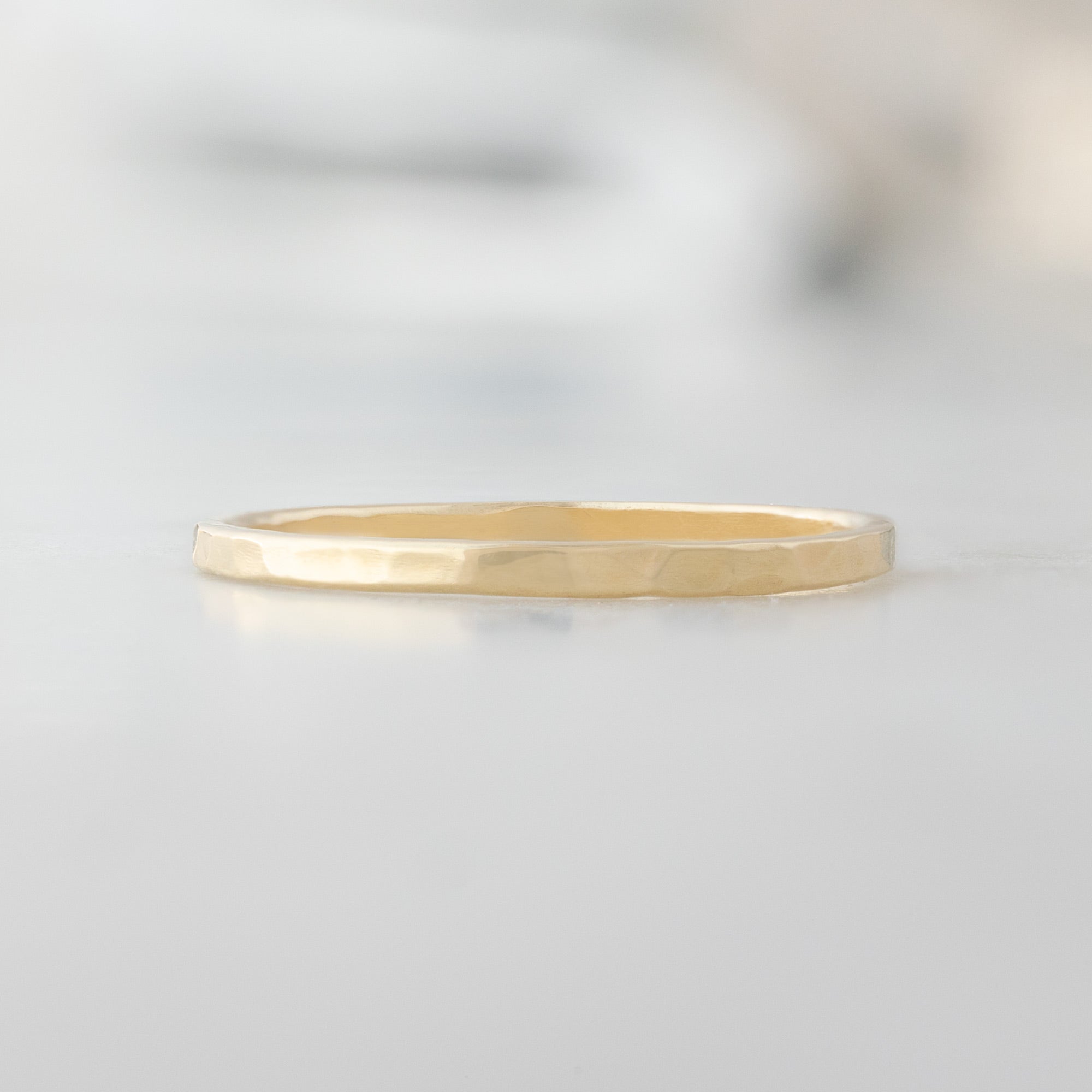 The Gold Stacking Wedding Ring | Hammered Texture in 14K Yellow Gold