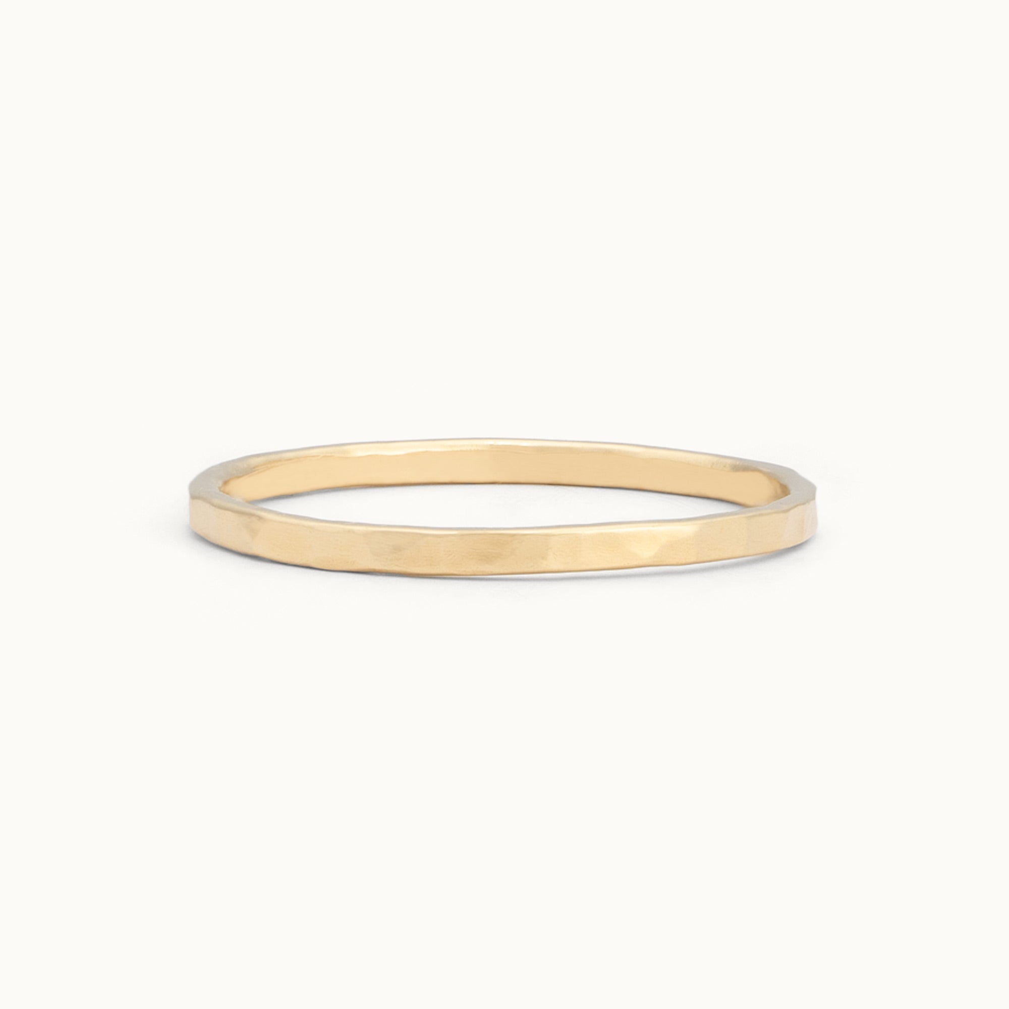 The Gold Stacking Wedding Ring | Hammered Texture in 14K Yellow Gold