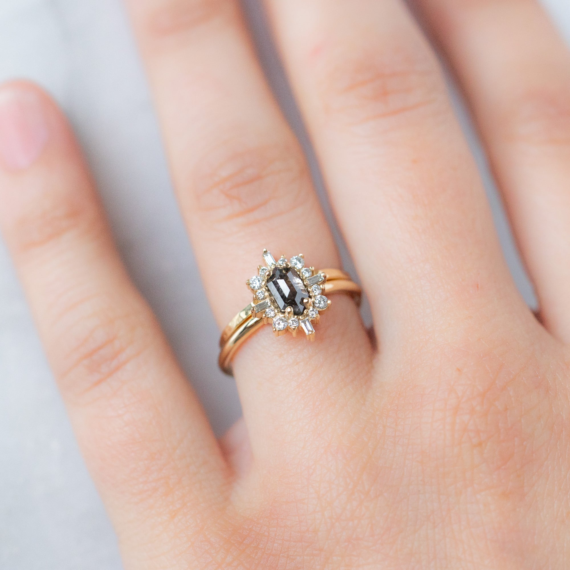 The Gold Stacking Wedding Ring | Hammered Texture in 14K Yellow Gold