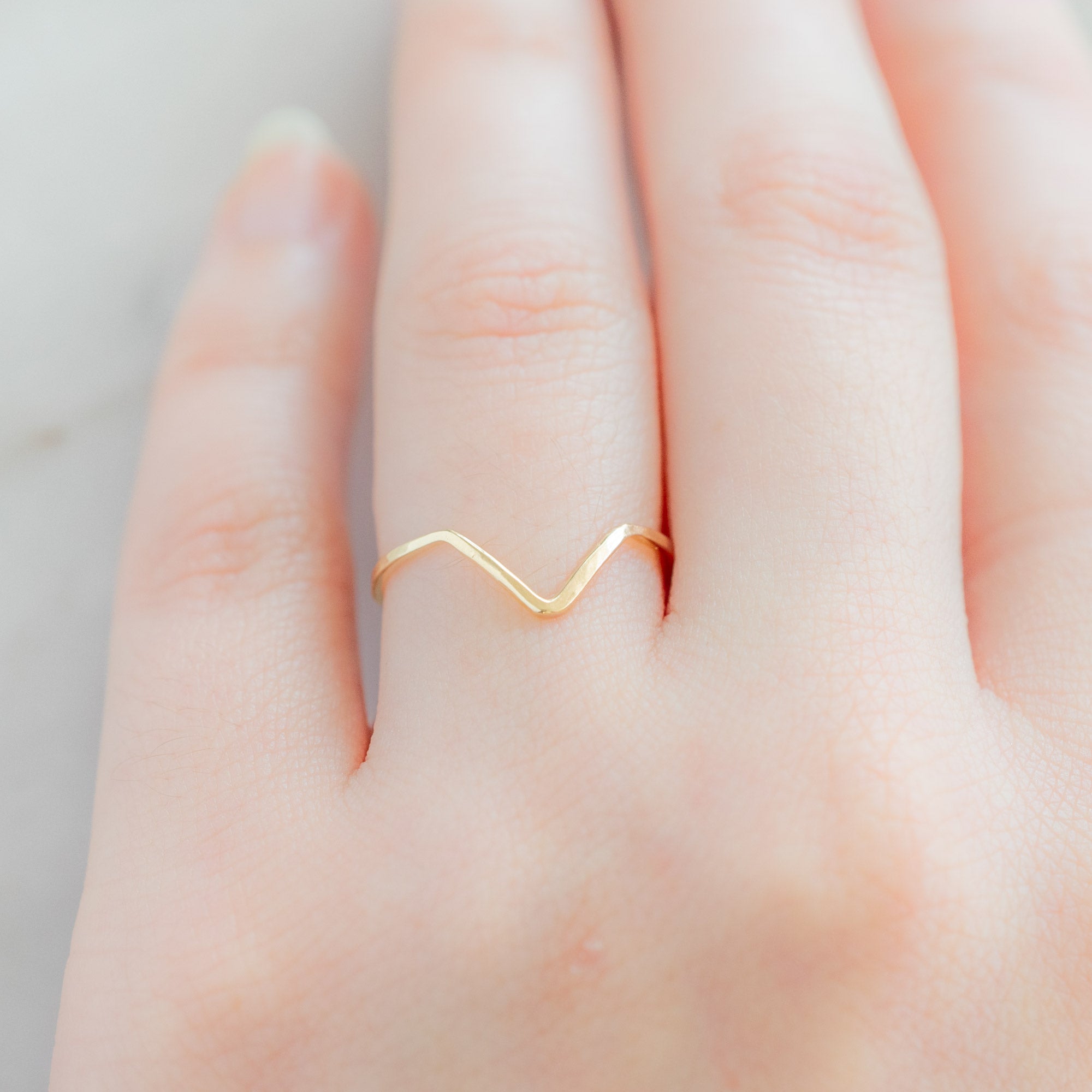 One of a Kind Gold Peak Stacking Band | 14K Yellow Gold