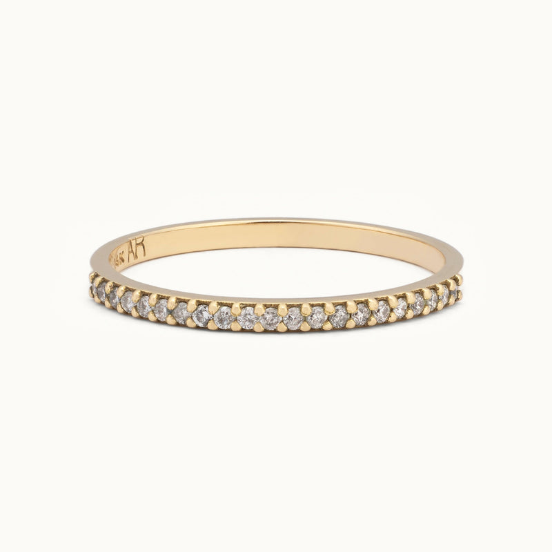 The Salt and Pepper Diamond Pavé Wedding Band | 14K or 18K Yellow Gold