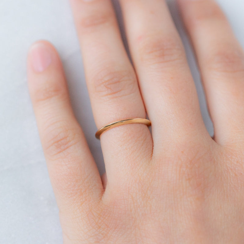 The Unisex Gold Knife Edge Band | 14K Yellow Gold