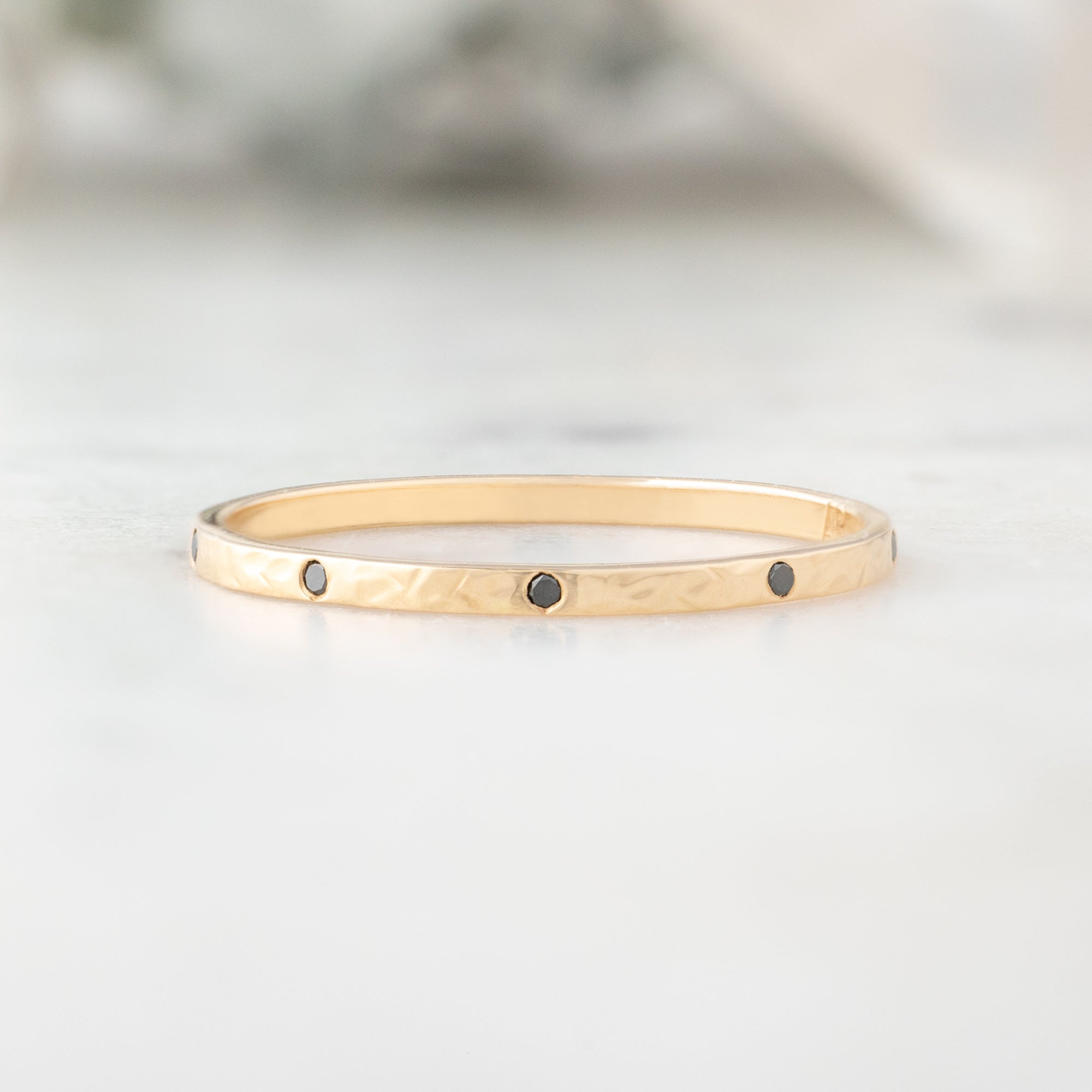 The Black Diamond Eternity Band | 14K or 18K Yellow Gold