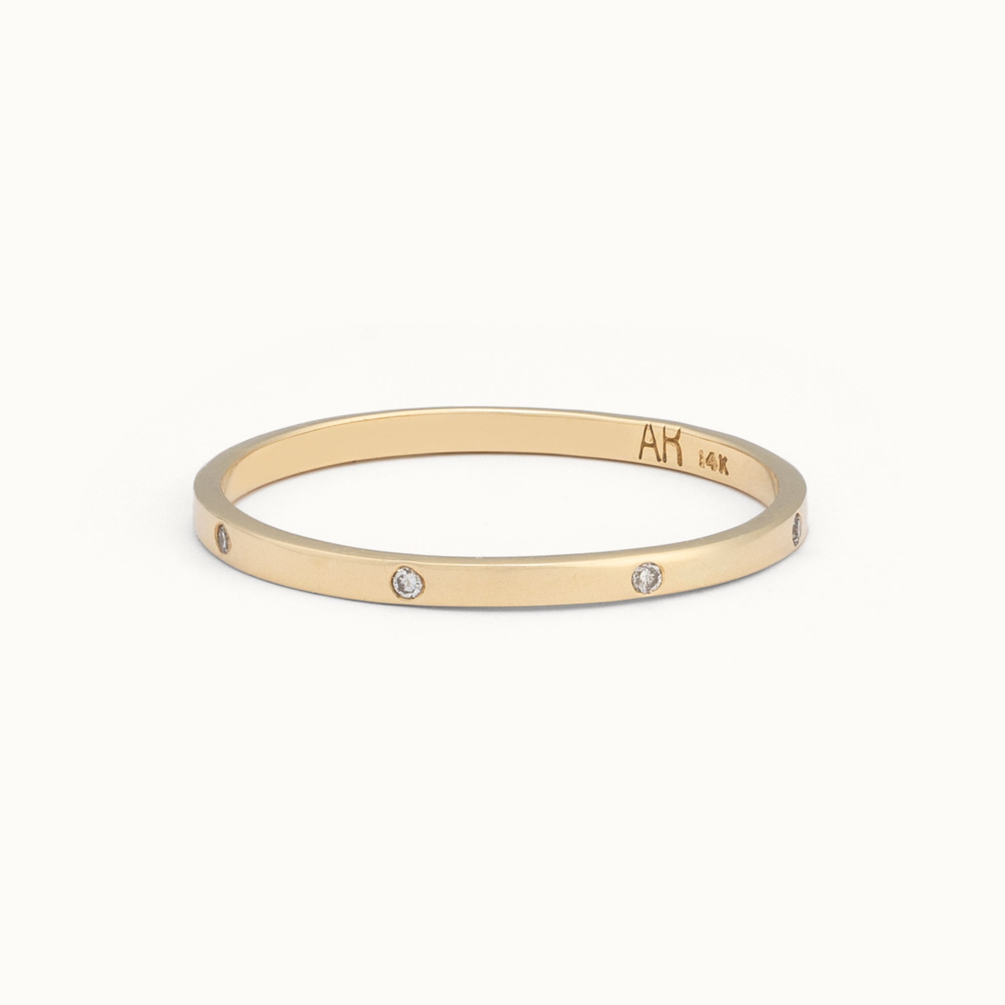 The White Diamond Eternity Band | 14K or 18K Yellow Gold