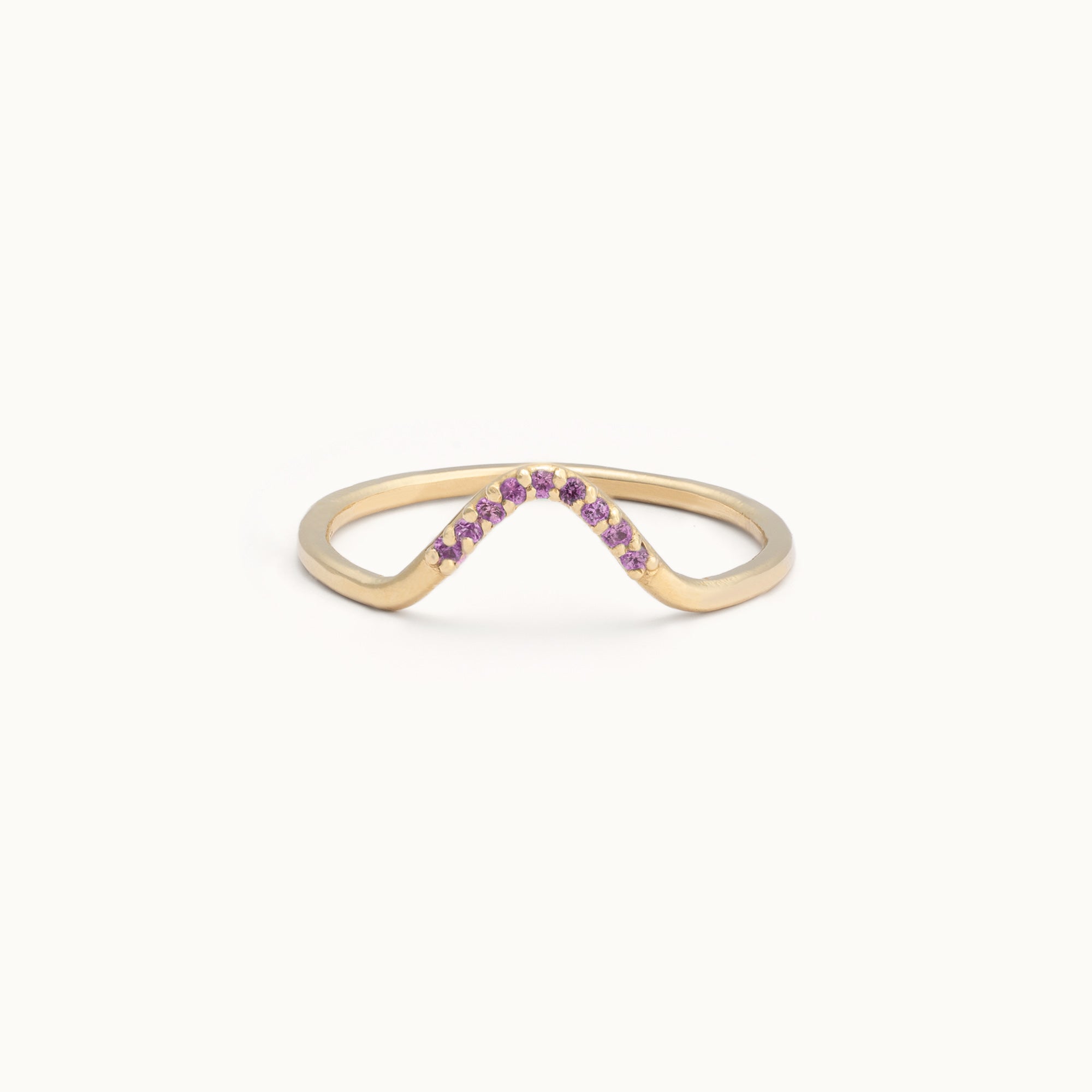 Ruby Pavé Peak Stacking Band | 14K or 18K Yellow Gold