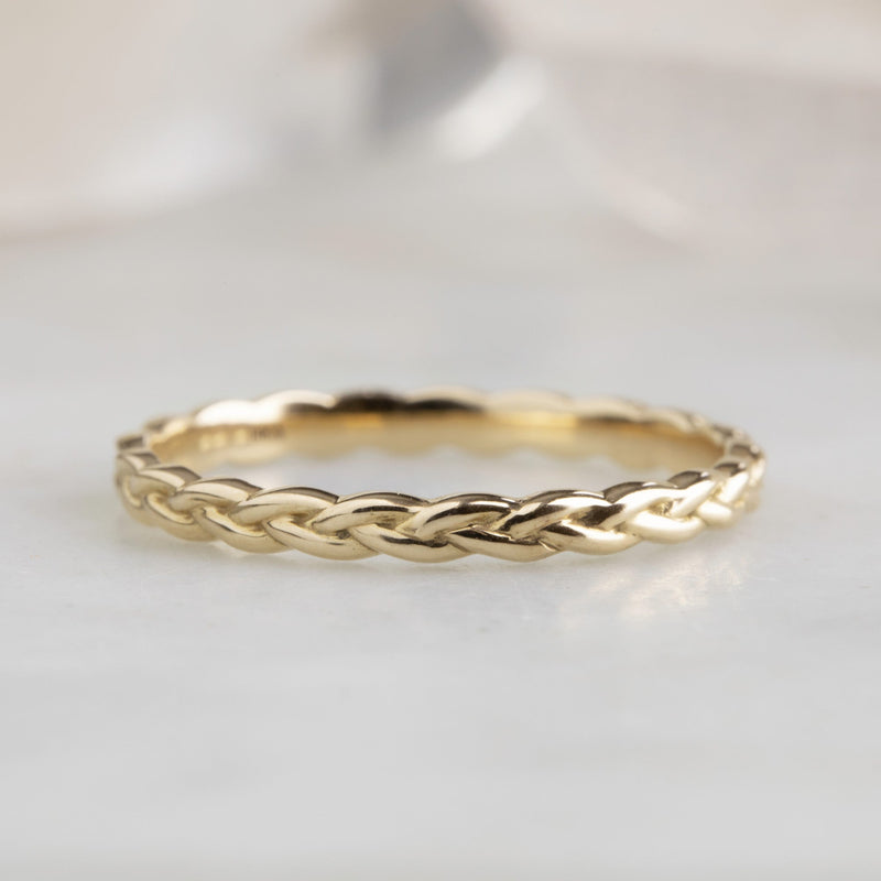 The Gold Braided Stacking Ring | 14K Yellow Gold