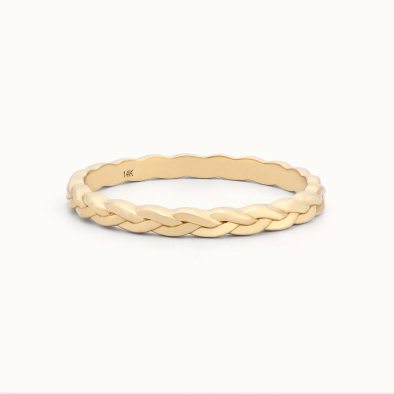 The Gold Braided Stacking Ring | 14K Yellow Gold