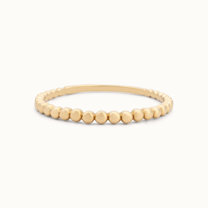 The Gold Beaded Stacking Ring | 14K Yellow Gold