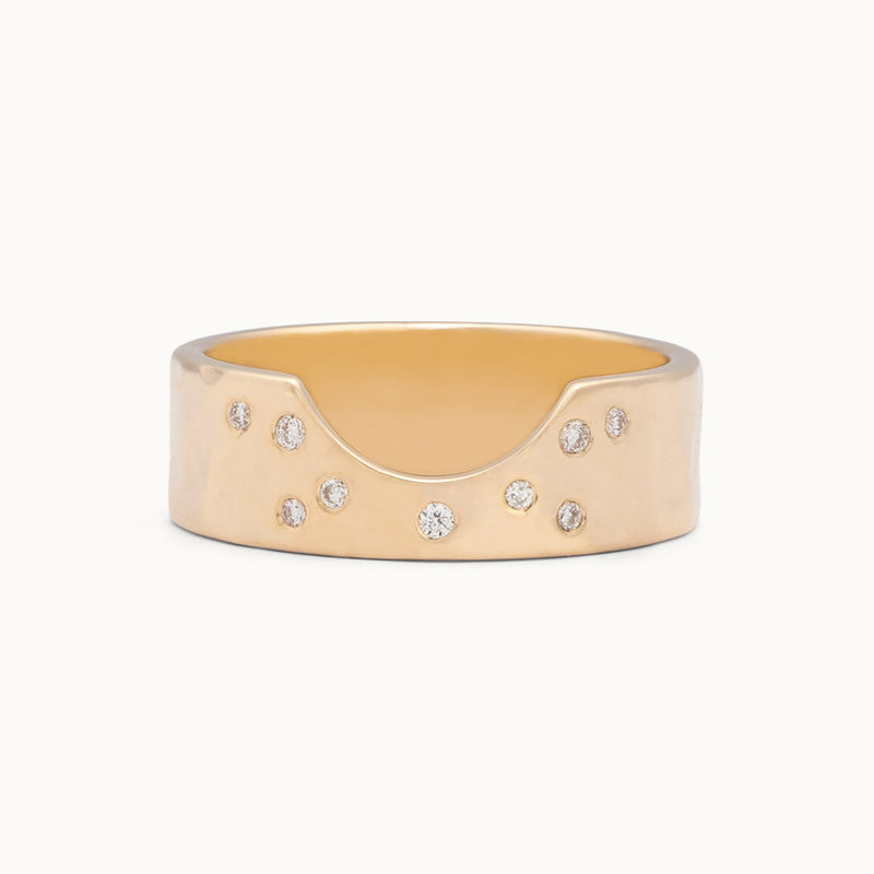 One of a Kind Constellation Cut-Out Stacking Band | Arc Cut Out in 14K Yellow Gold