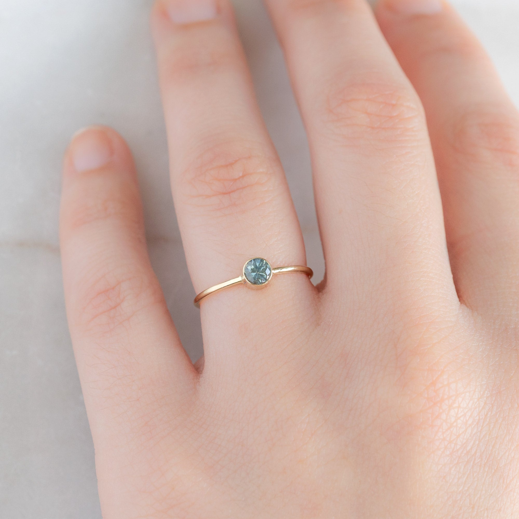 The Montana Sapphire Stacking Ring | 14K Yellow Gold