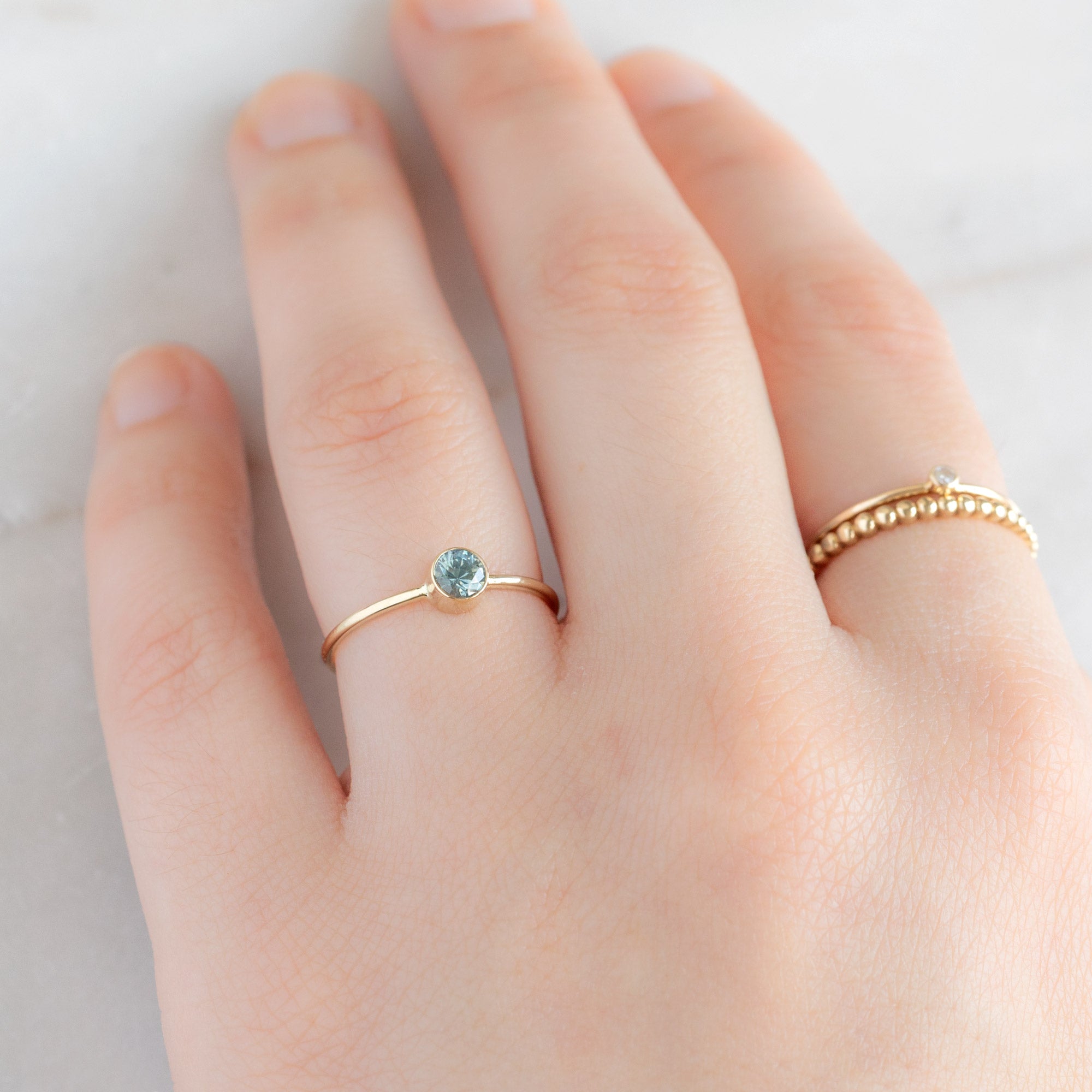 The Montana Sapphire Stacking Ring | 14K Yellow Gold