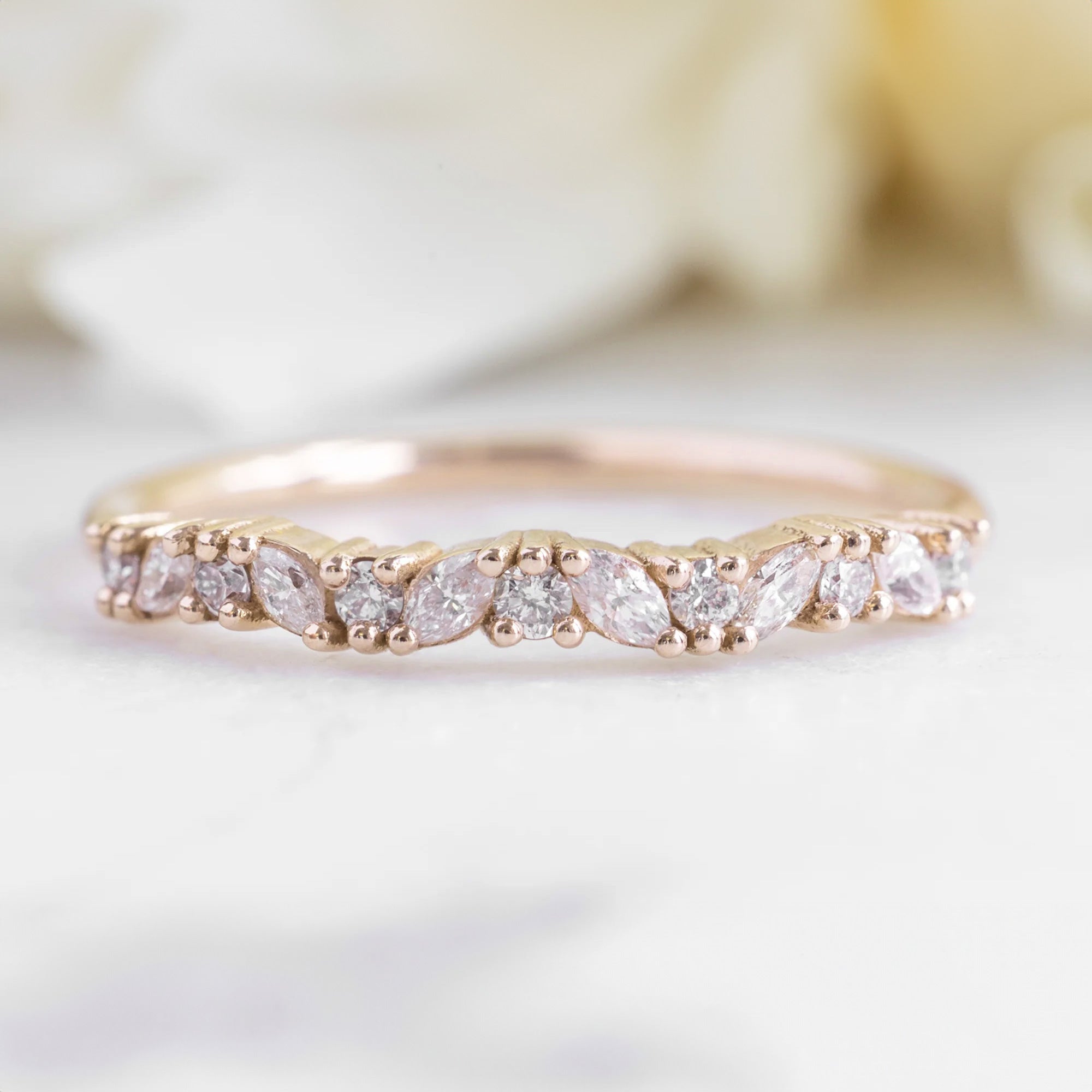 The Marquise Confetti Stacking Ring | 14K or 18K Yellow Gold