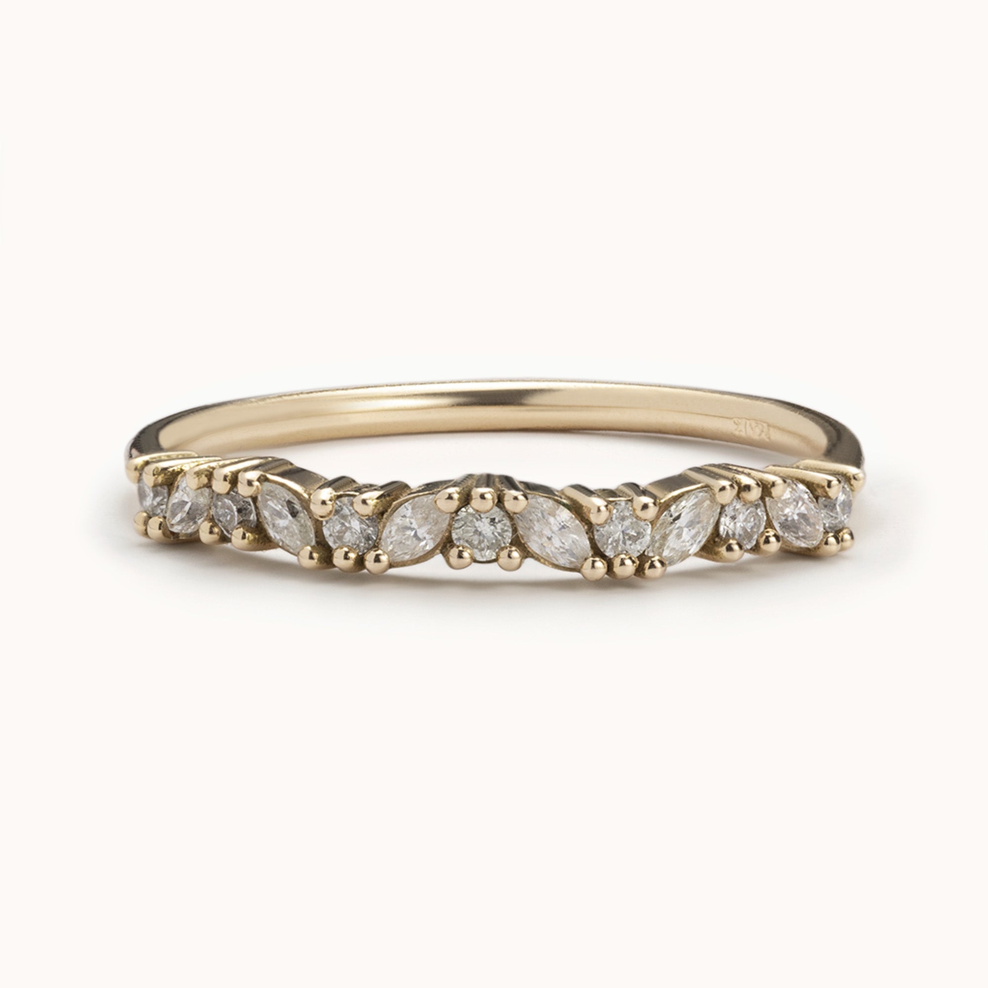 The Marquise Confetti Stacking Ring | 14K or 18K Yellow Gold