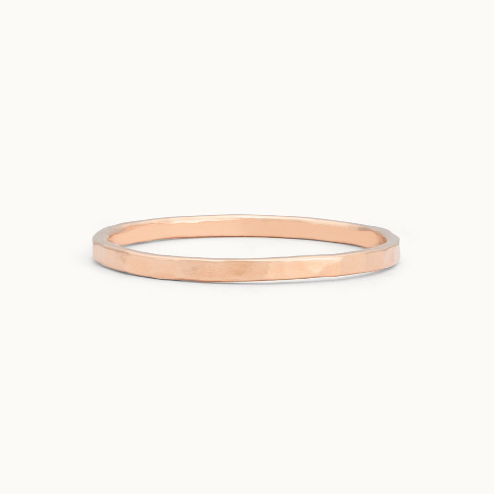 The Gold Stacking Wedding Ring | Hammered Texture in 14K Rose Gold