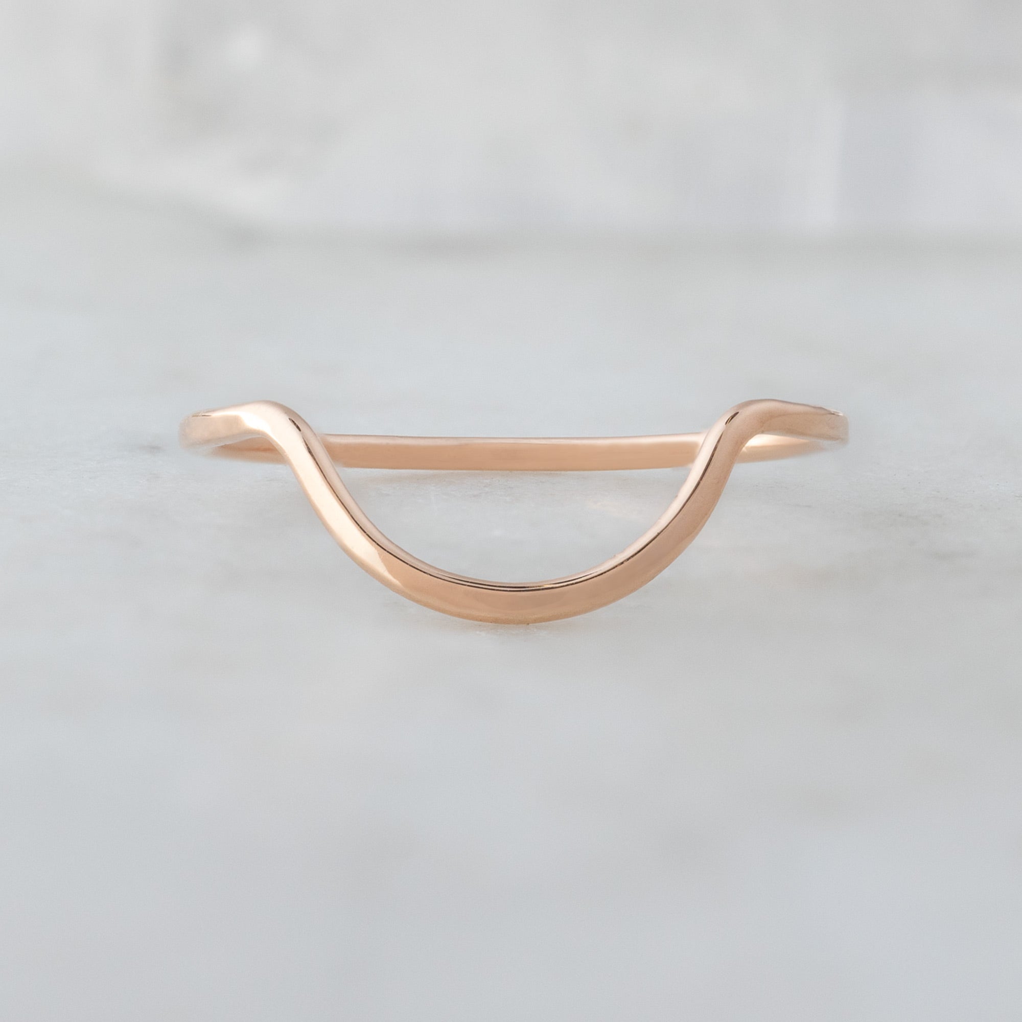 Gold Arc Stacking Band | 14K Rose Gold