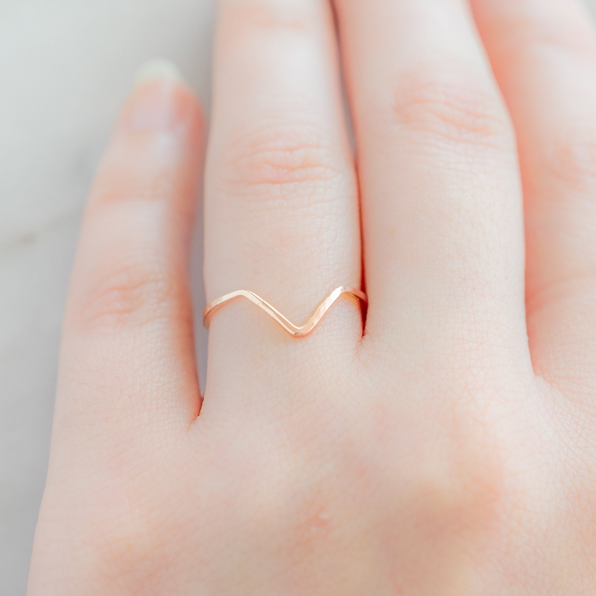 One of a Kind Gold Peak Stacking Band | 14K Rose Gold