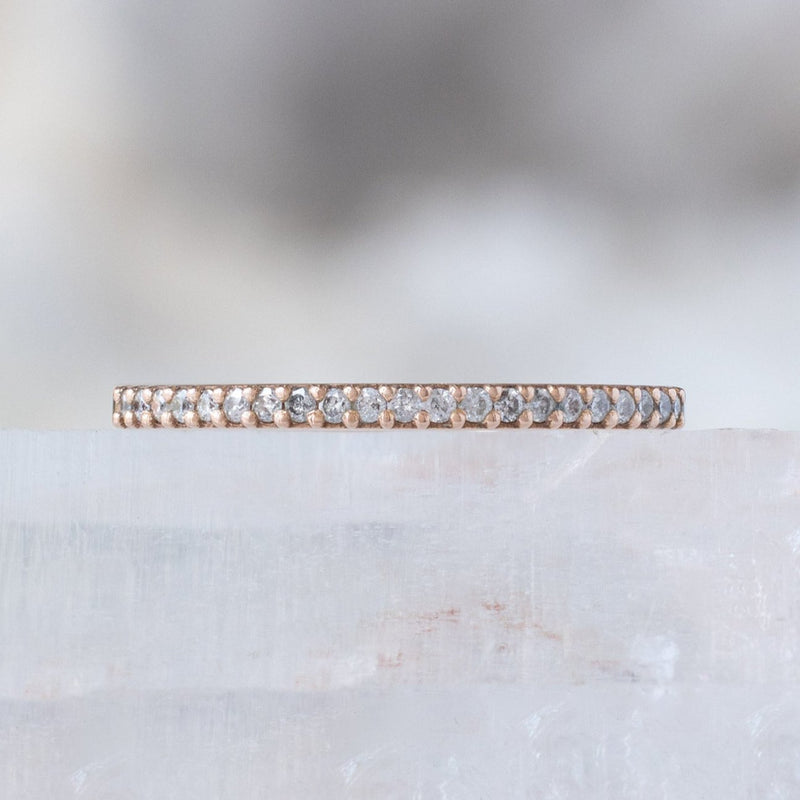 The Salt and Pepper Diamond Pavé Wedding Band | 14K or 18K Rose Gold