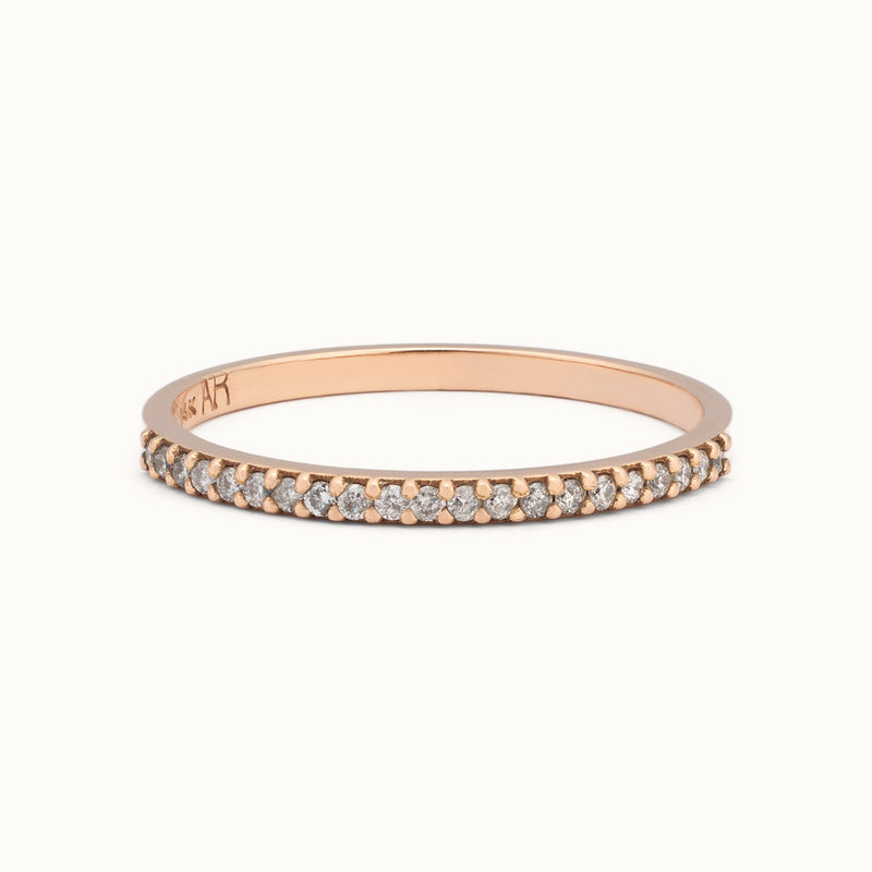 The Salt and Pepper Diamond Pavé Wedding Band | 14K or 18K Rose Gold