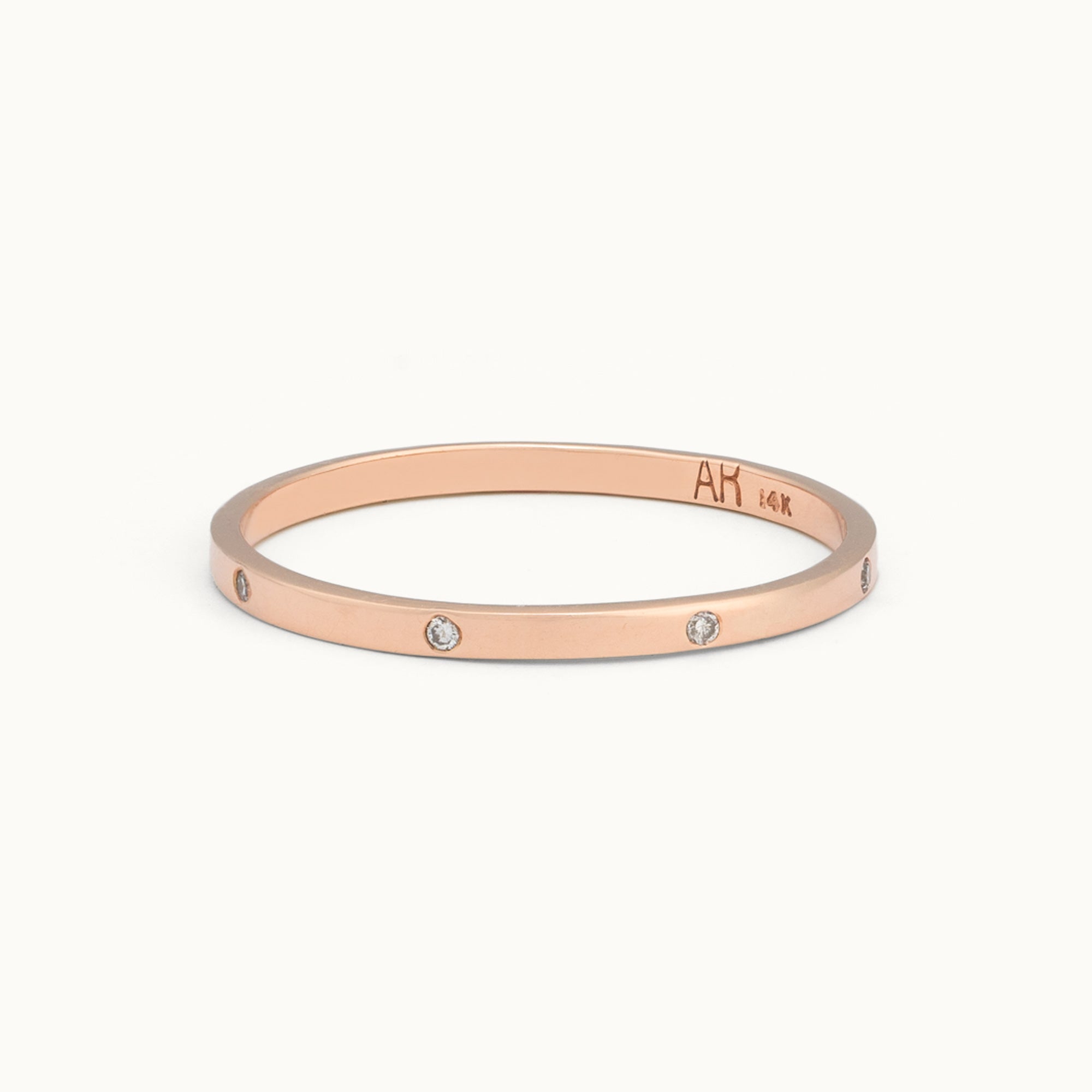 The White Diamond Eternity Band | 14K or 18K Rose Gold