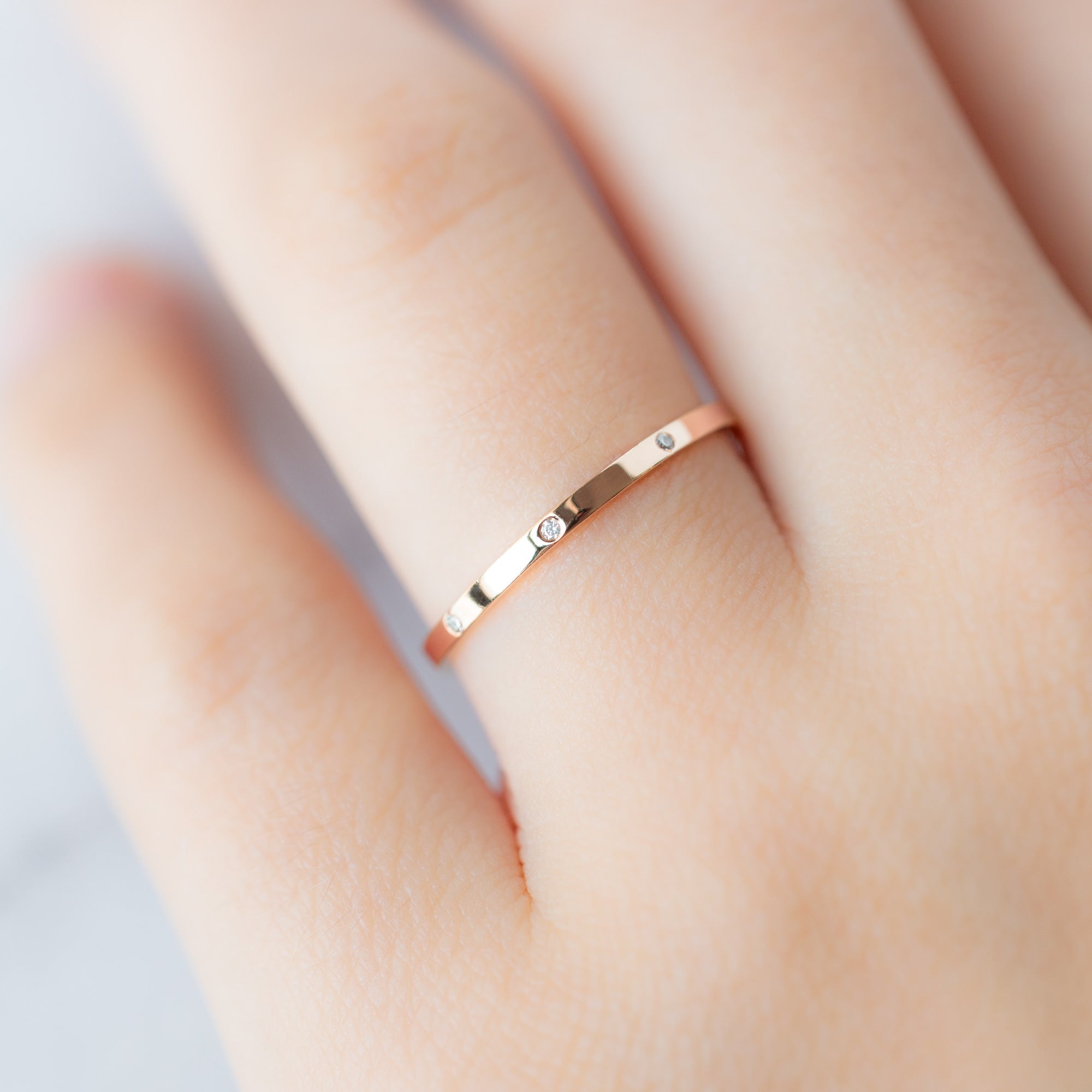 The White Diamond Eternity Band | 14K or 18K Rose Gold